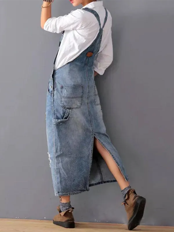 Milana® | Casual Denim Dungaree Dress