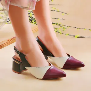 Milardo Maroon Slingback women pumps