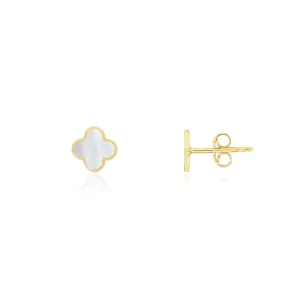 Mini Mother of Pearl Clover Stud Earrings