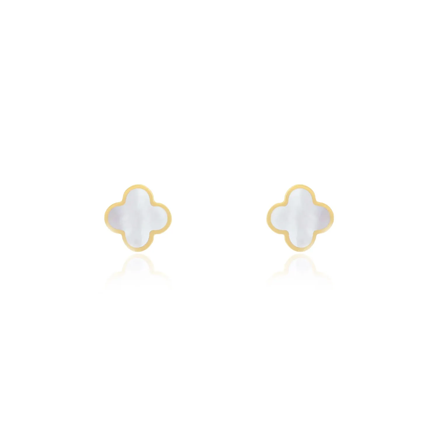 Mini Mother of Pearl Clover Stud Earrings