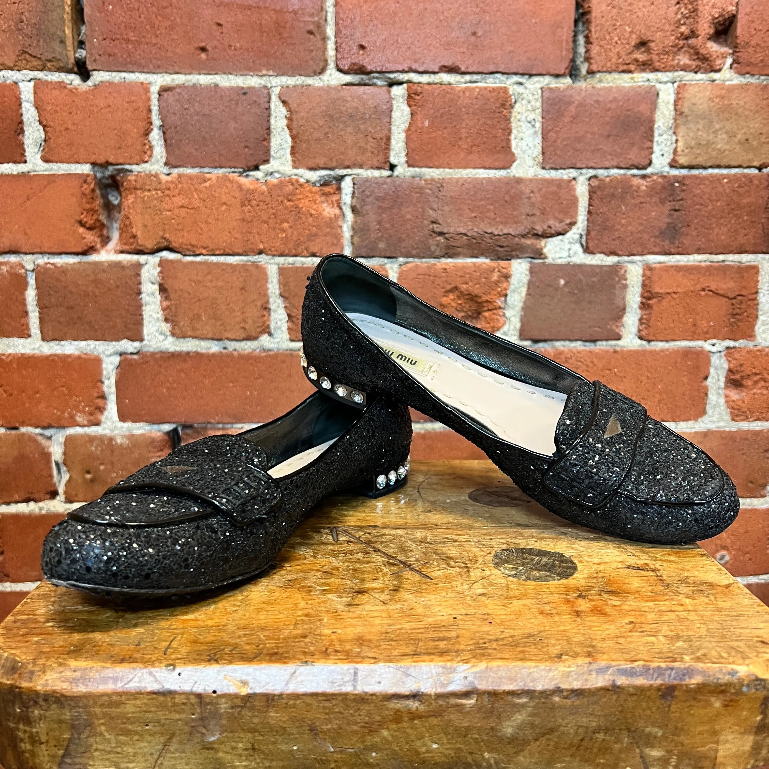 MIU MIU glitter loafers 39