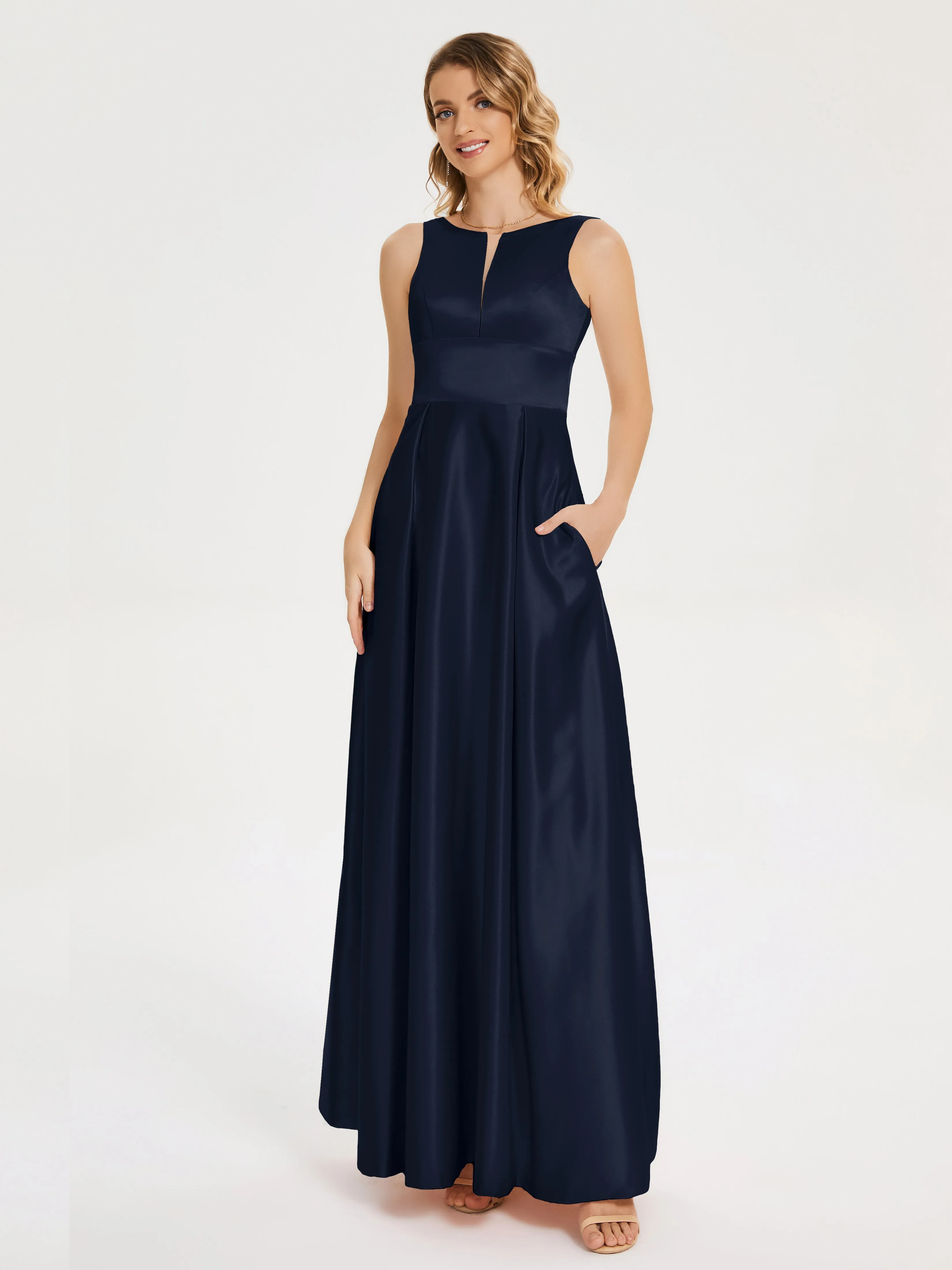 Modern A-line Satin Prom Dresses