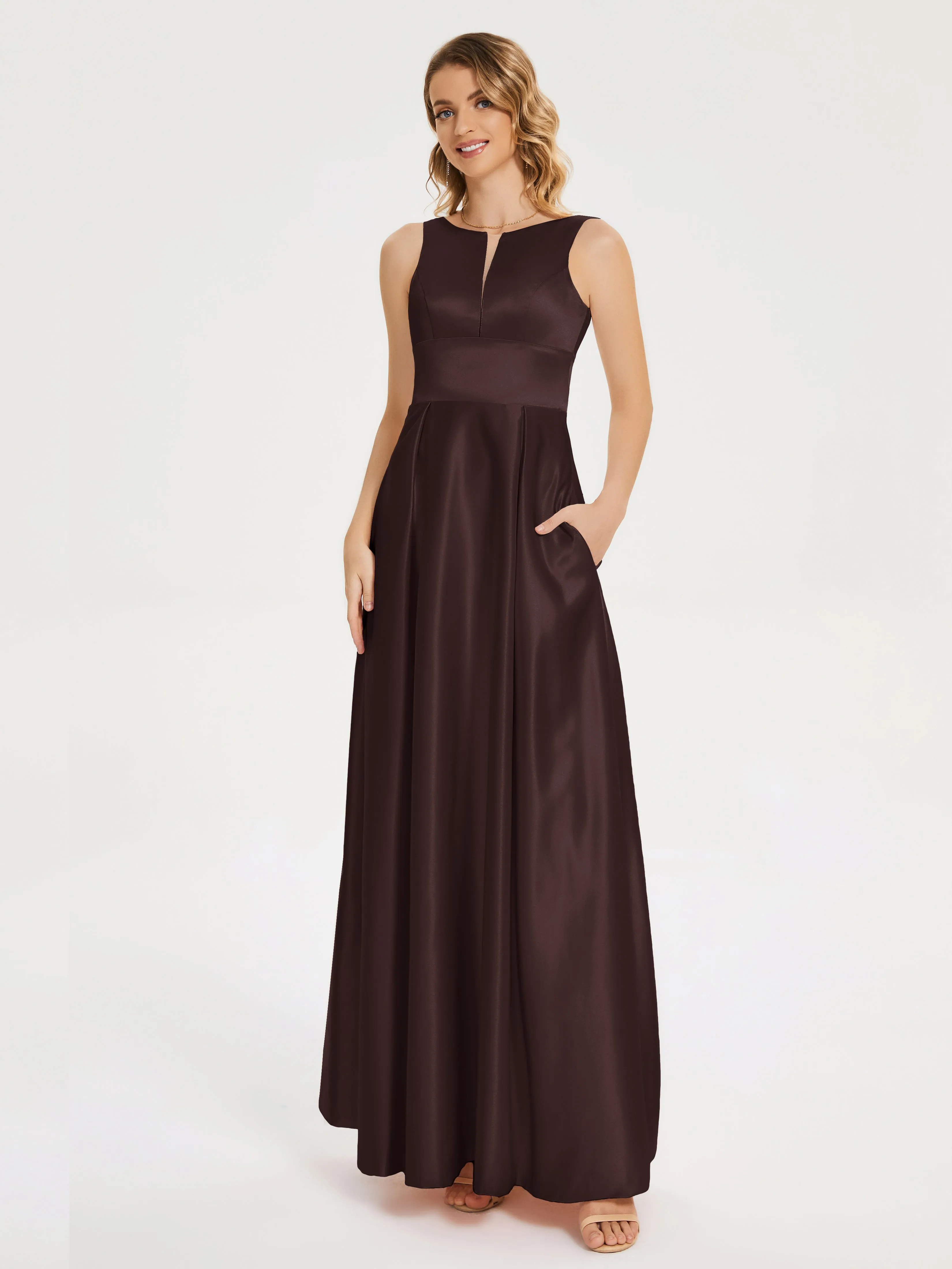 Modern A-line Satin Prom Dresses