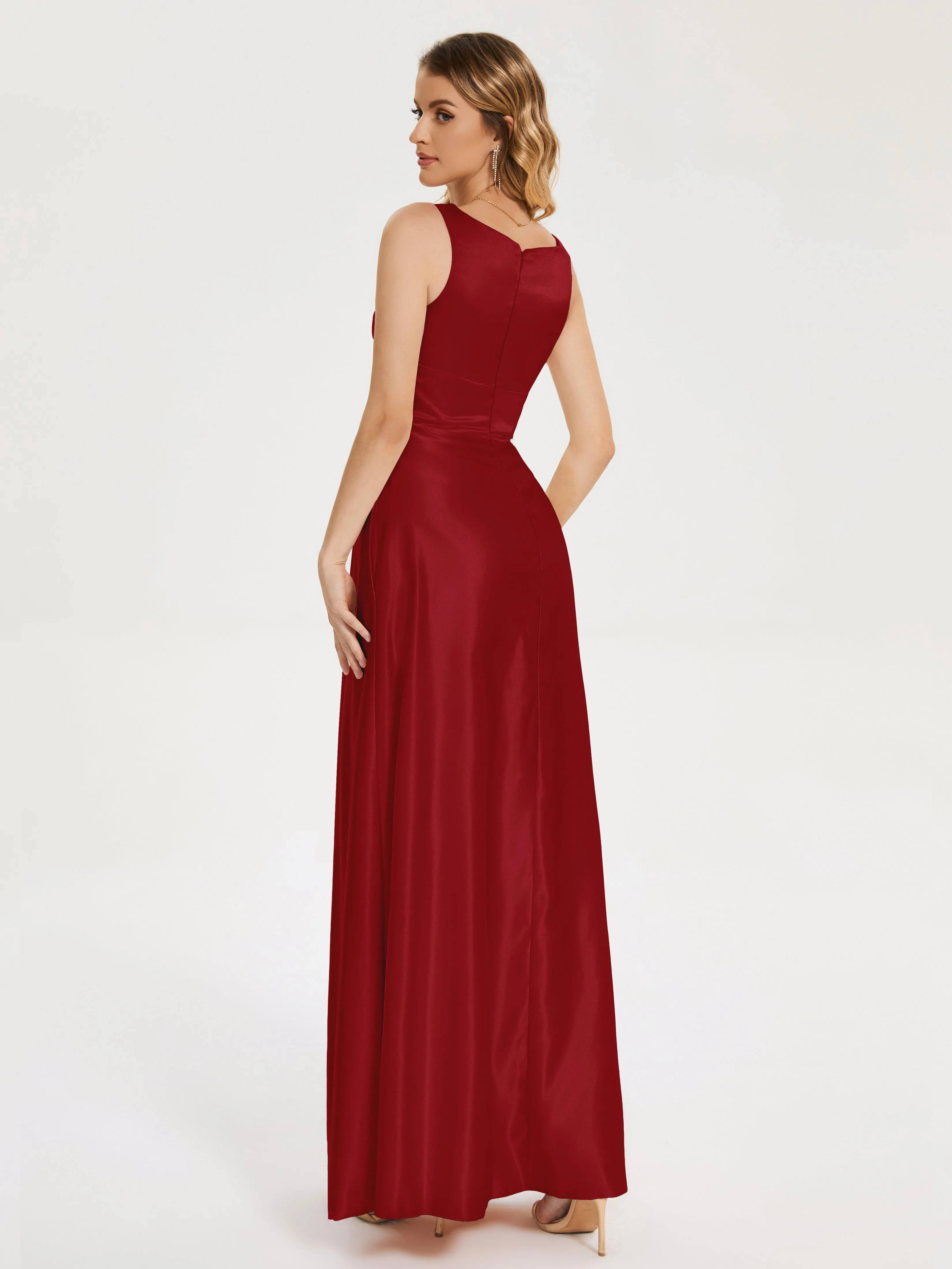 Modern A-line Satin Prom Dresses