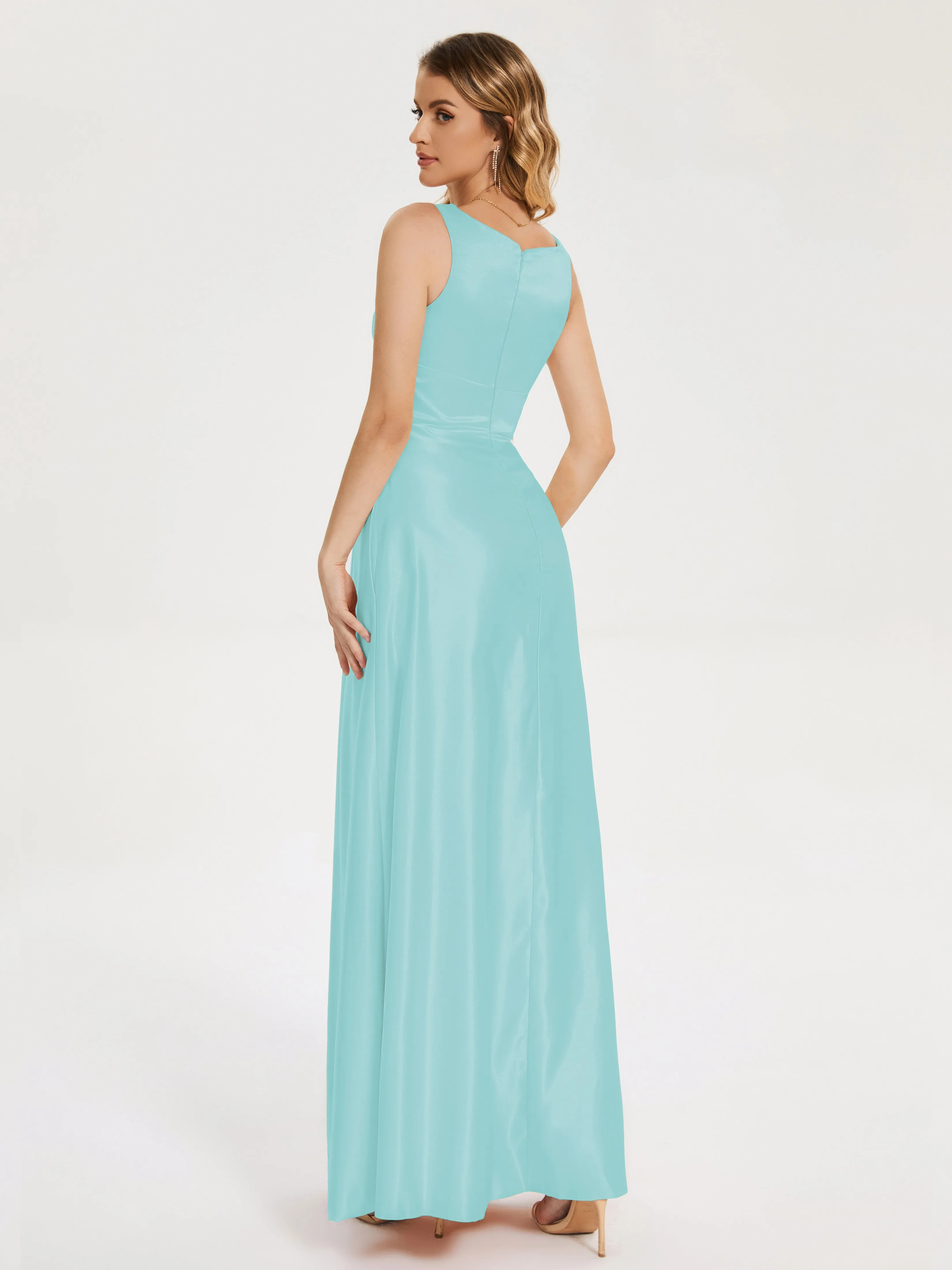 Modern A-line Satin Prom Dresses