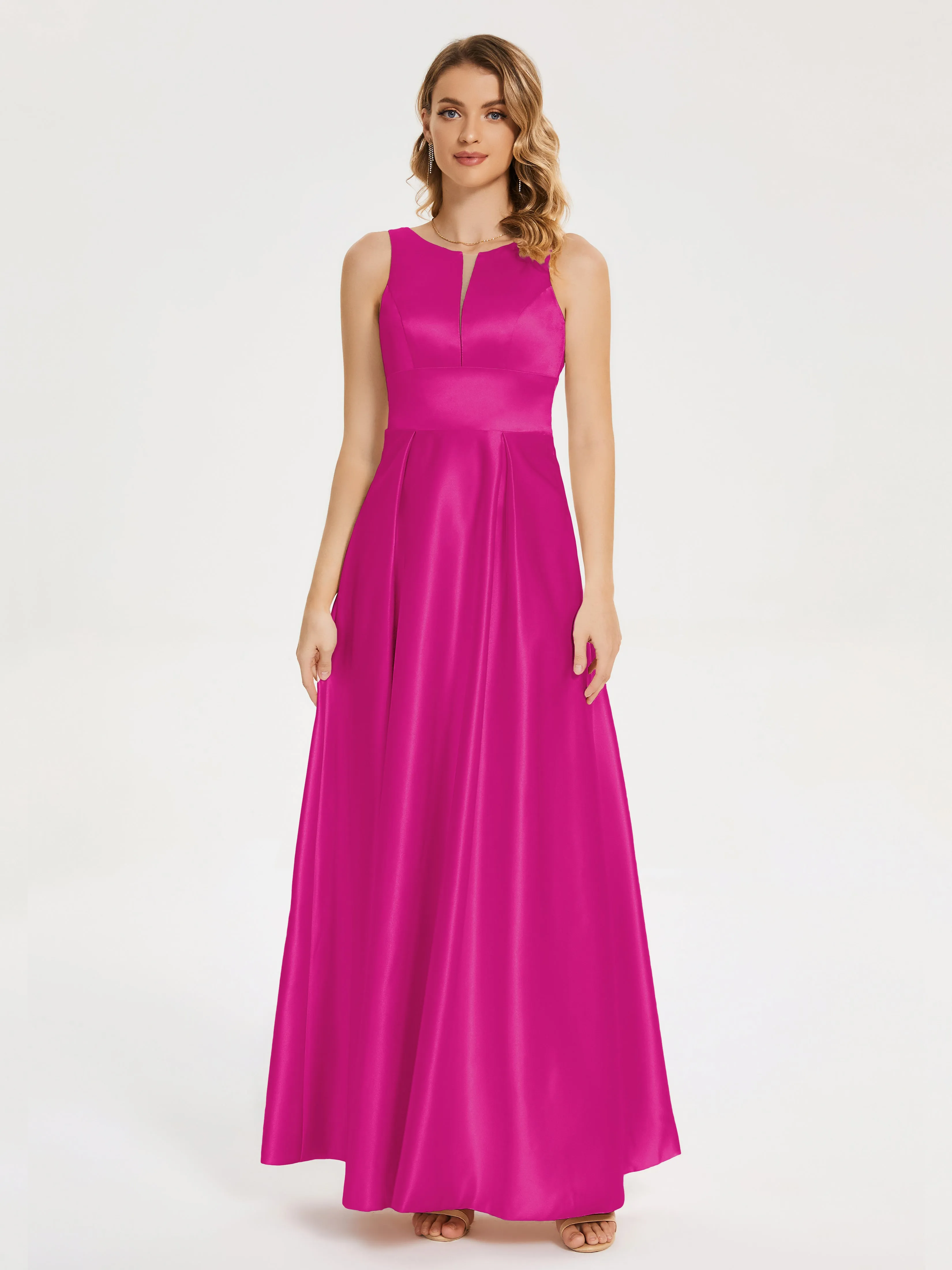 Modern A-line Satin Prom Dresses