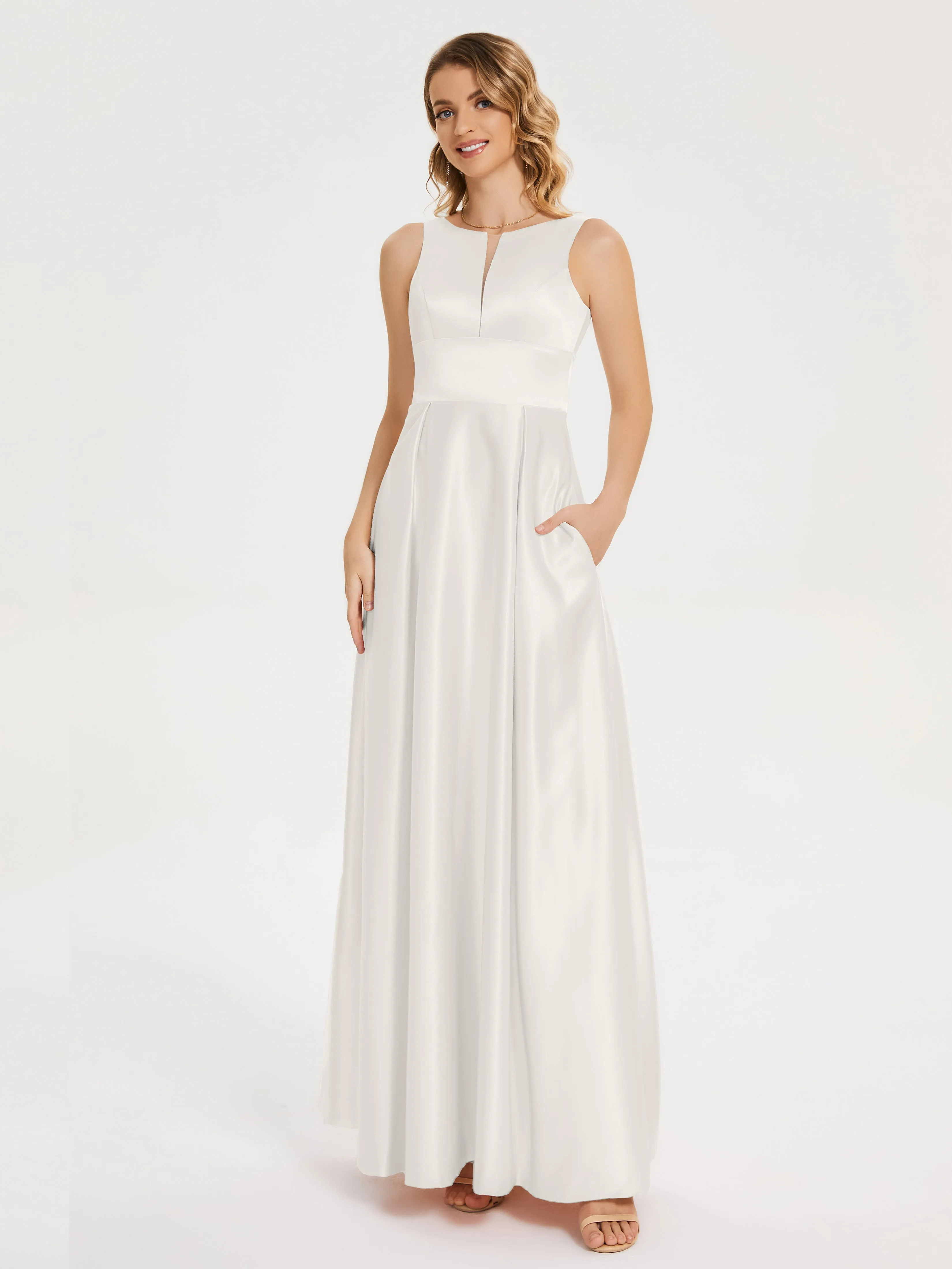 Modern A-line Satin Prom Dresses