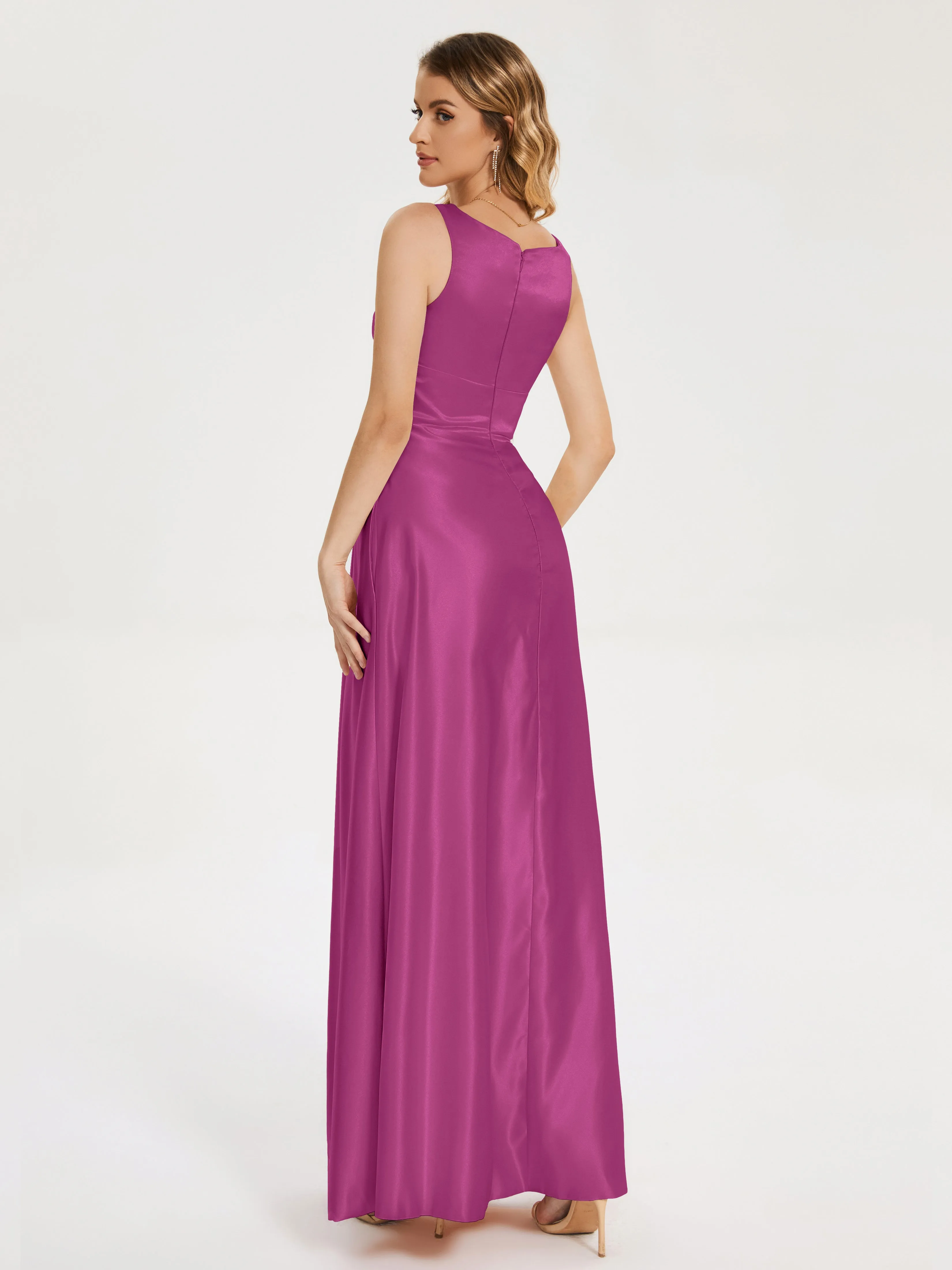 Modern A-line Satin Prom Dresses