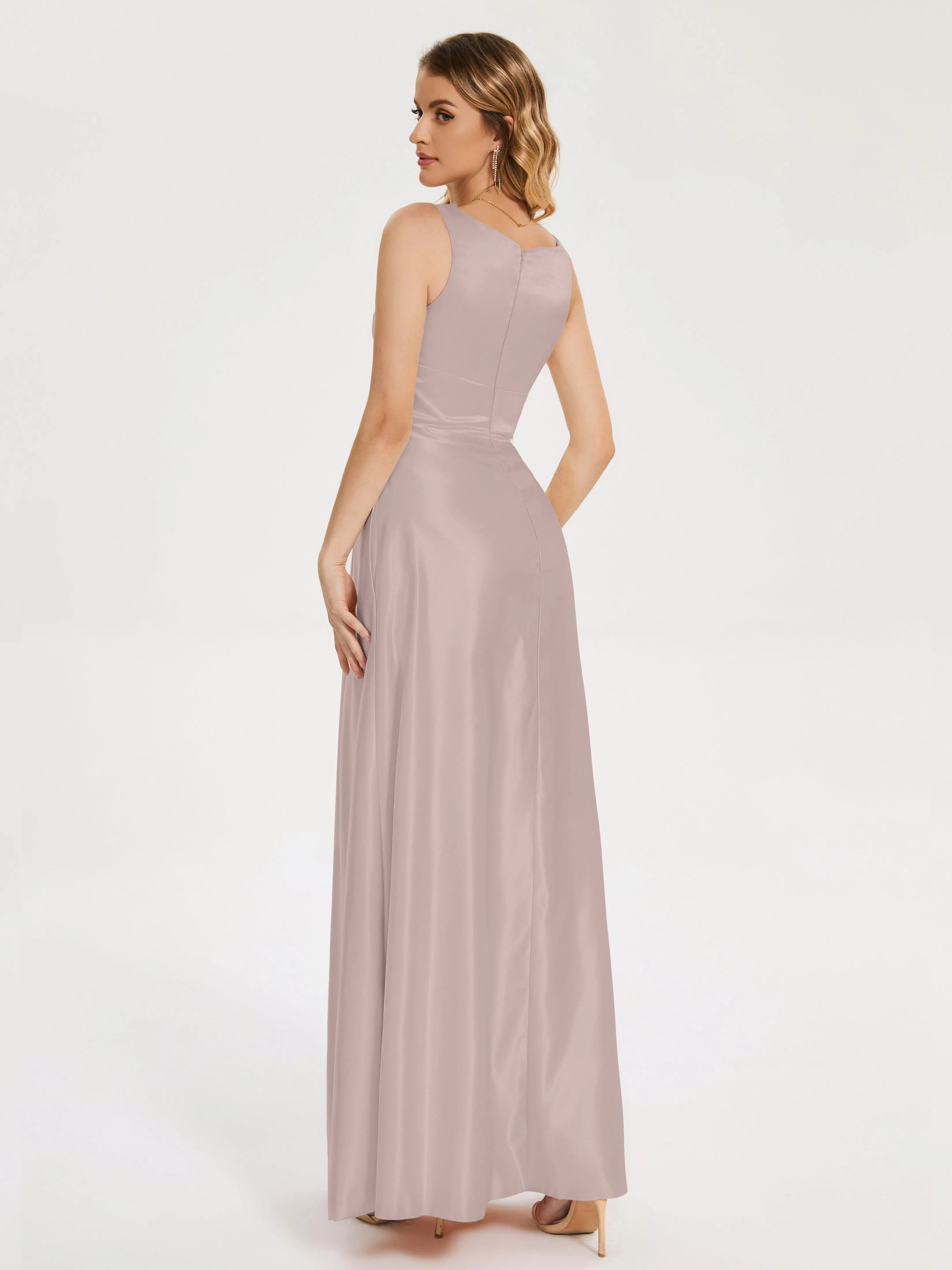 Modern A-line Satin Prom Dresses