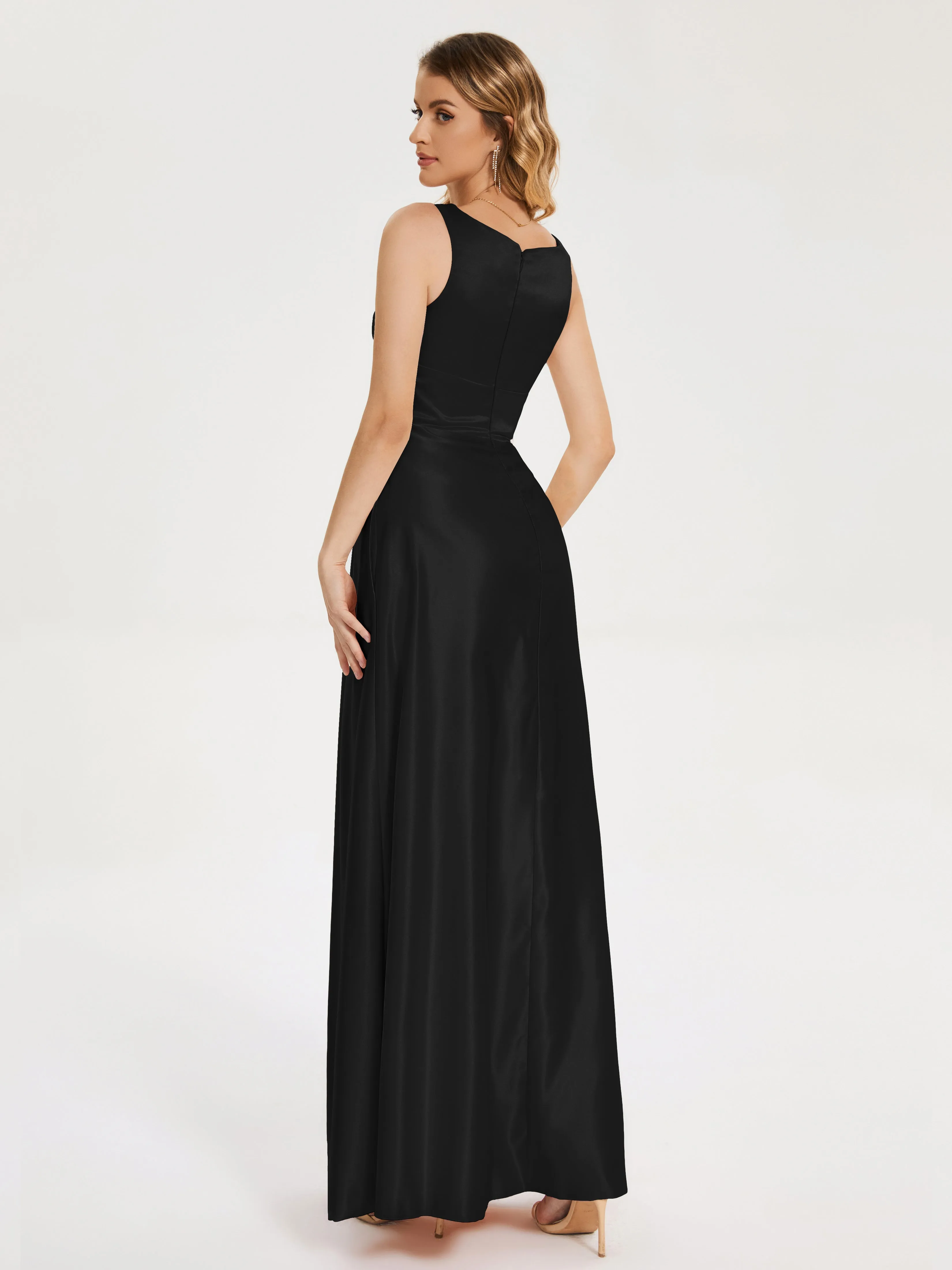 Modern A-line Satin Prom Dresses