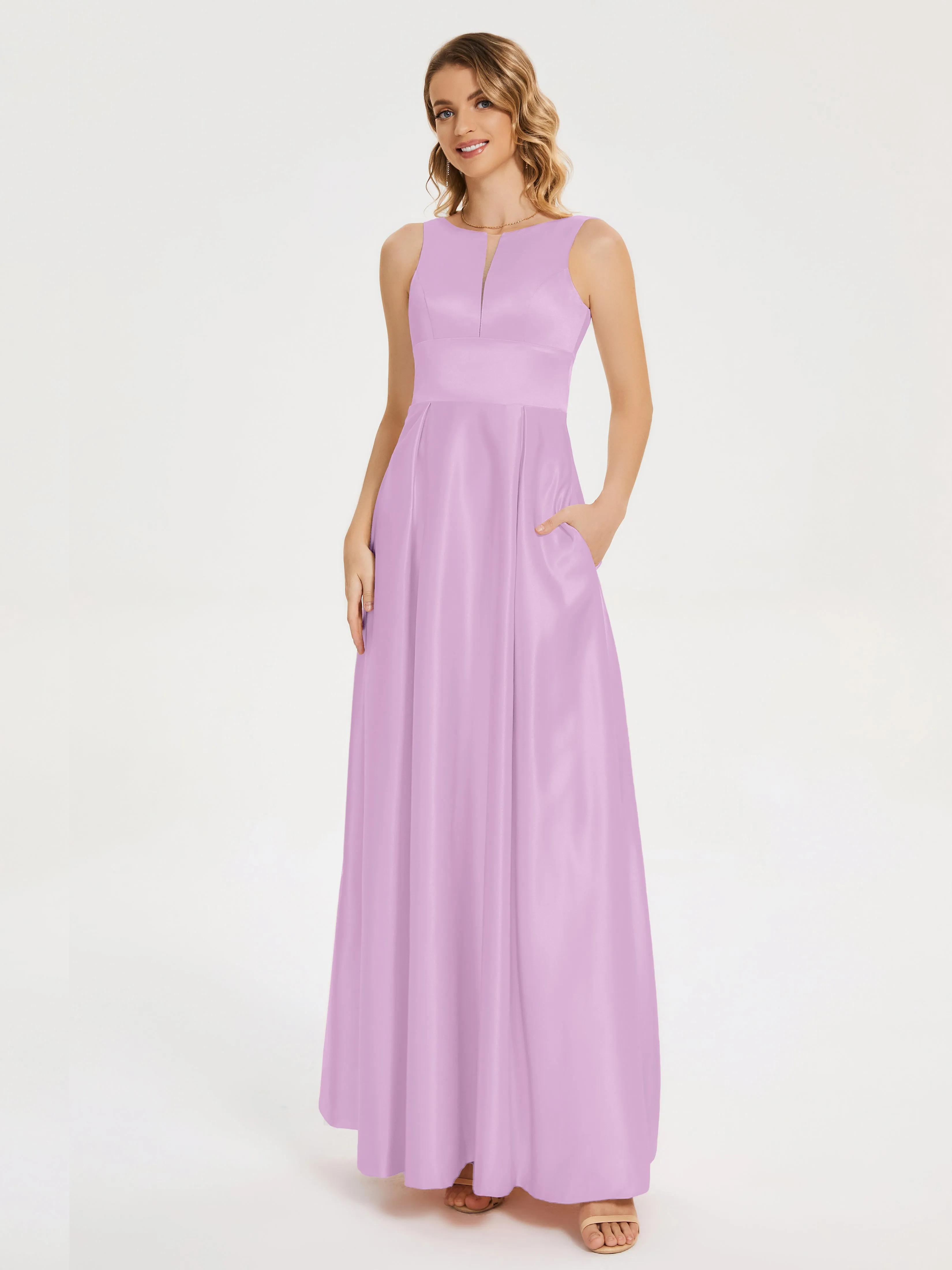 Modern A-line Satin Prom Dresses