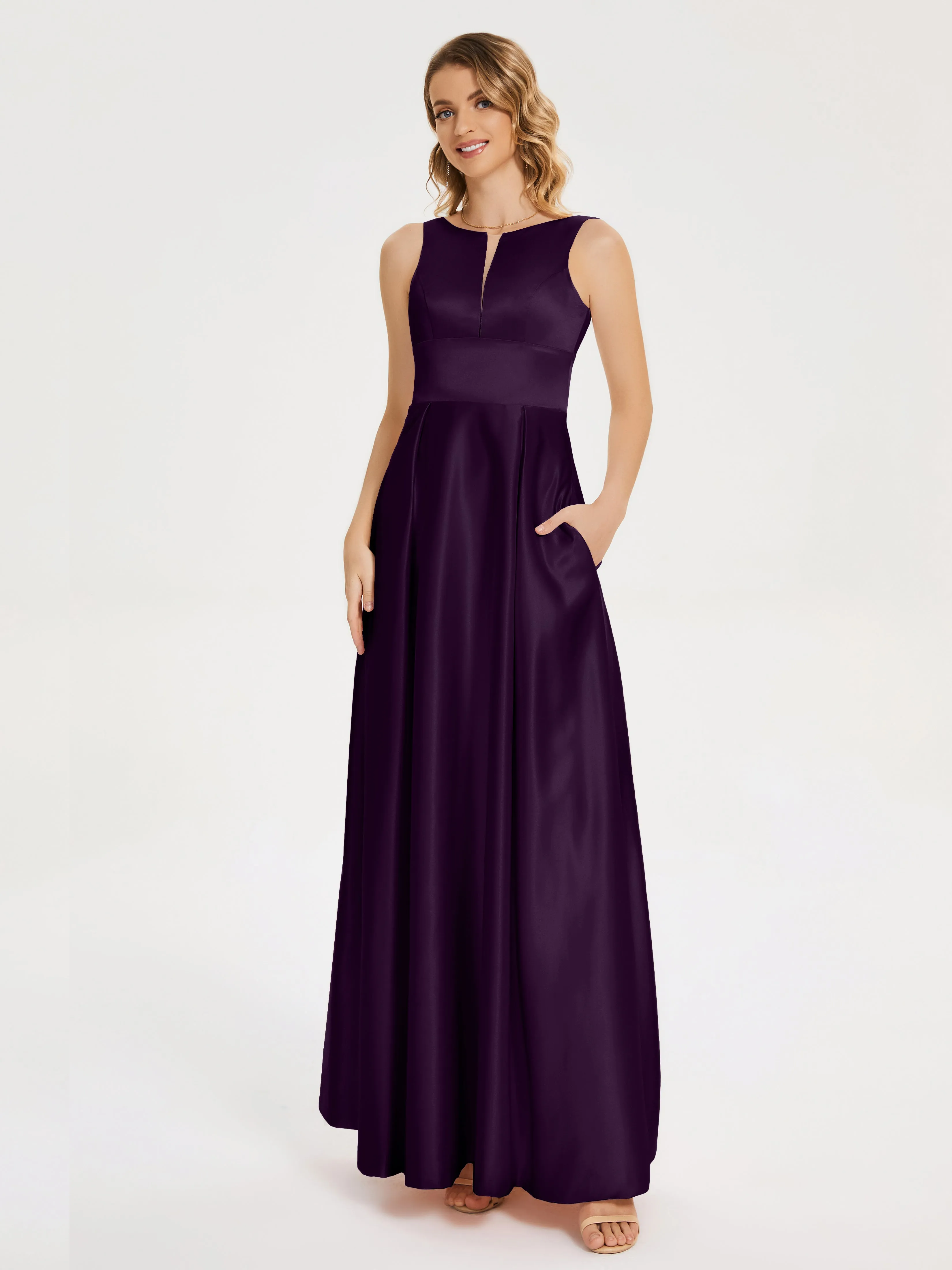 Modern A-line Satin Prom Dresses