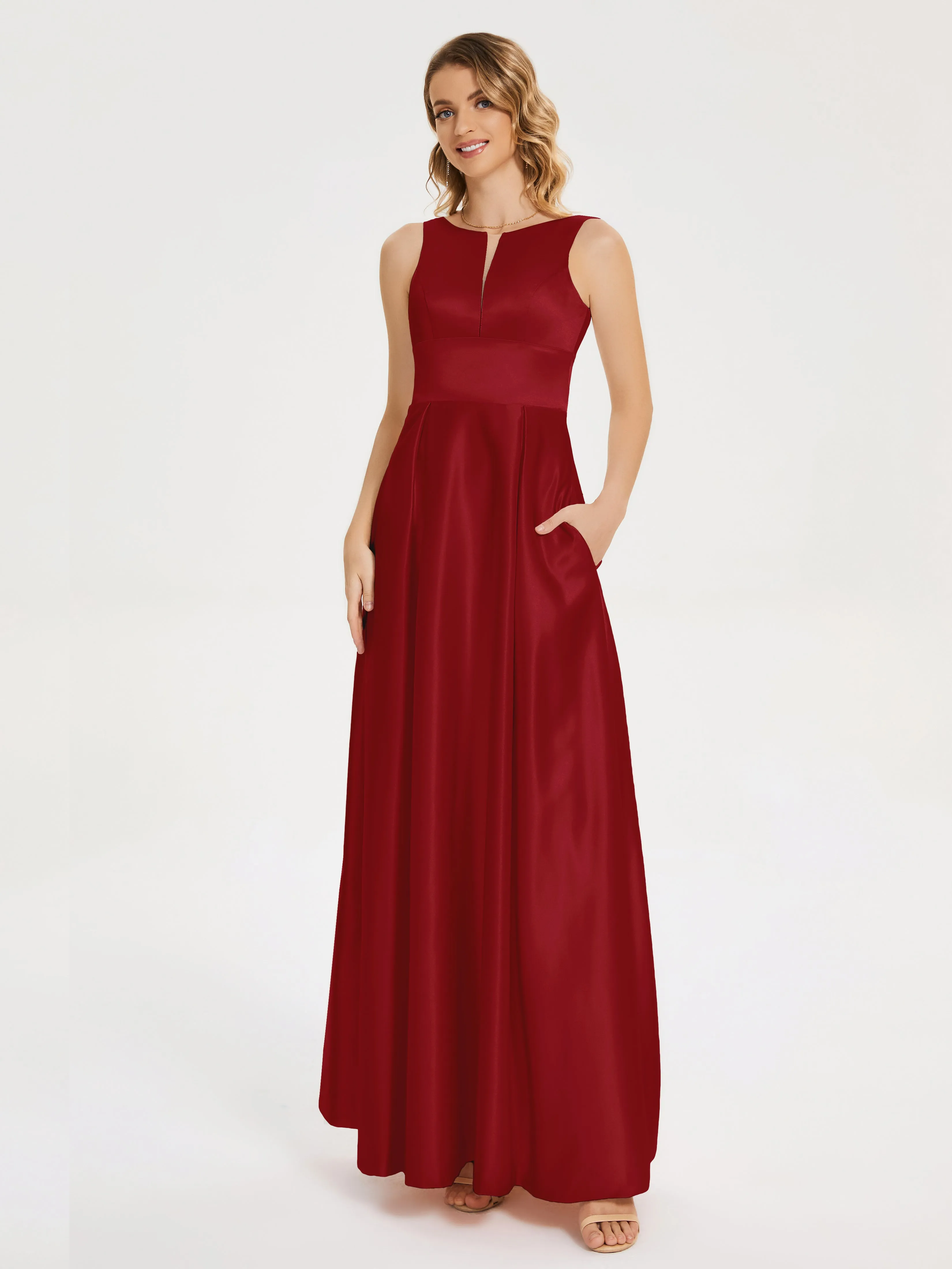 Modern A-line Satin Prom Dresses