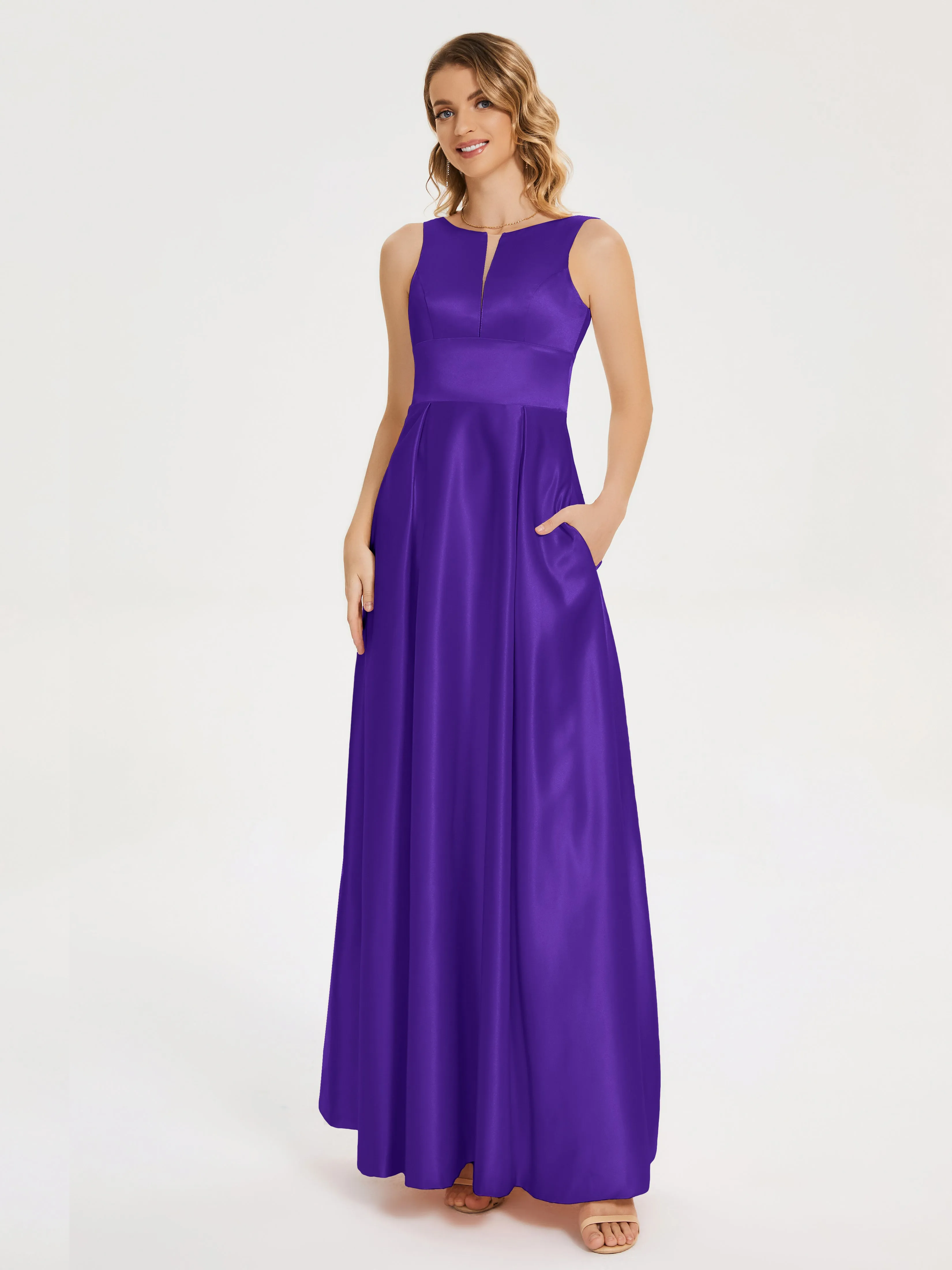 Modern A-line Satin Prom Dresses