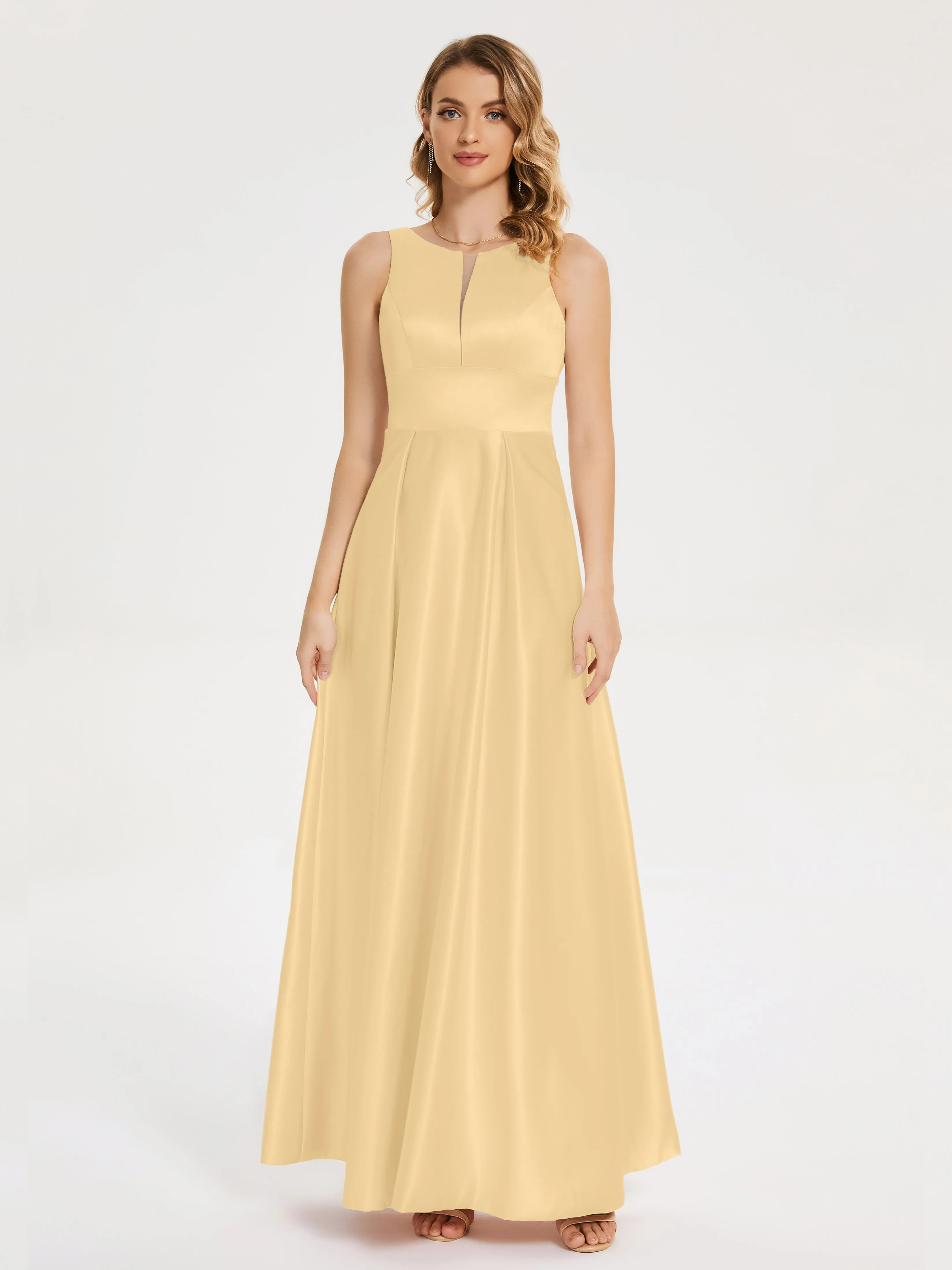Modern A-line Satin Prom Dresses