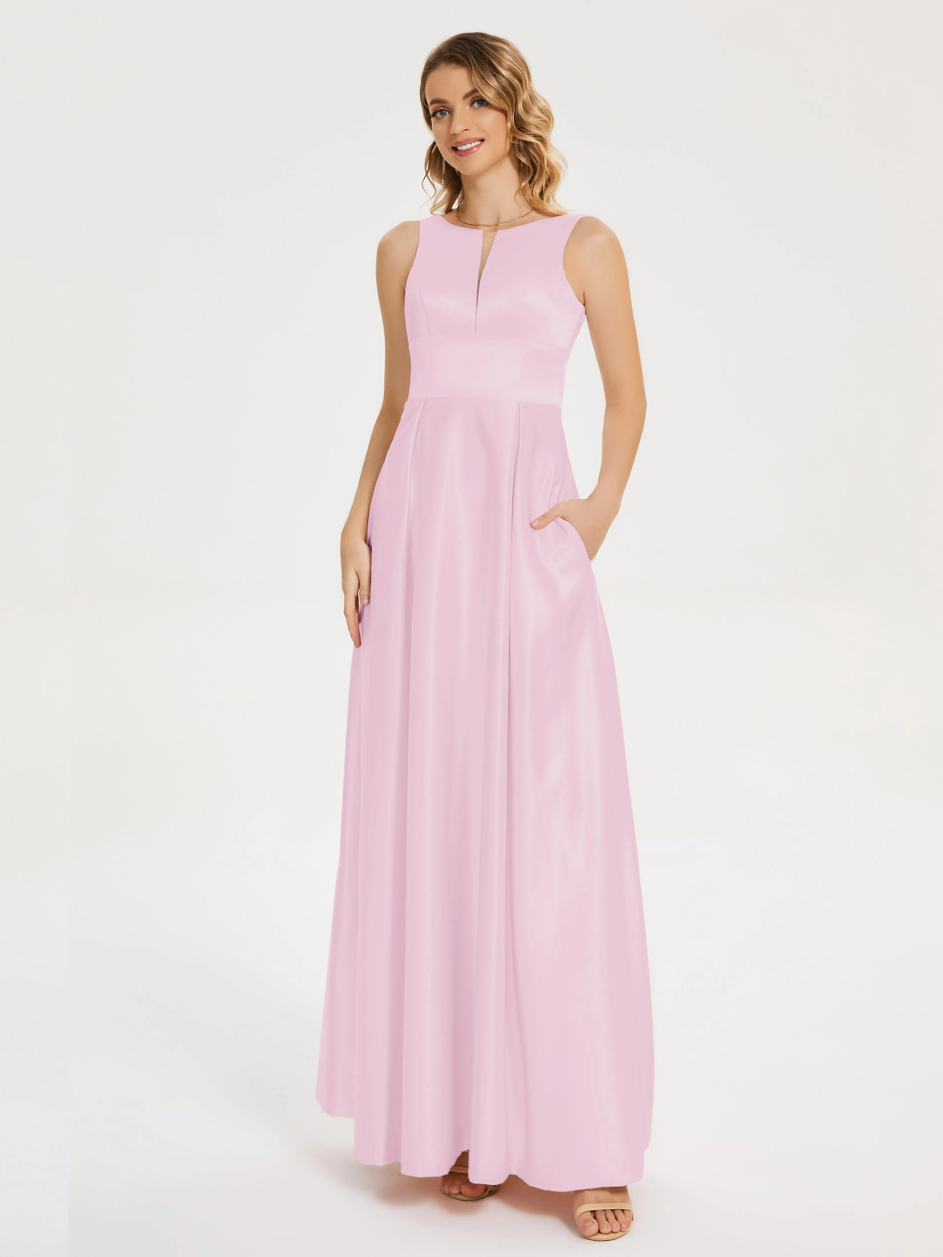 Modern A-line Satin Prom Dresses