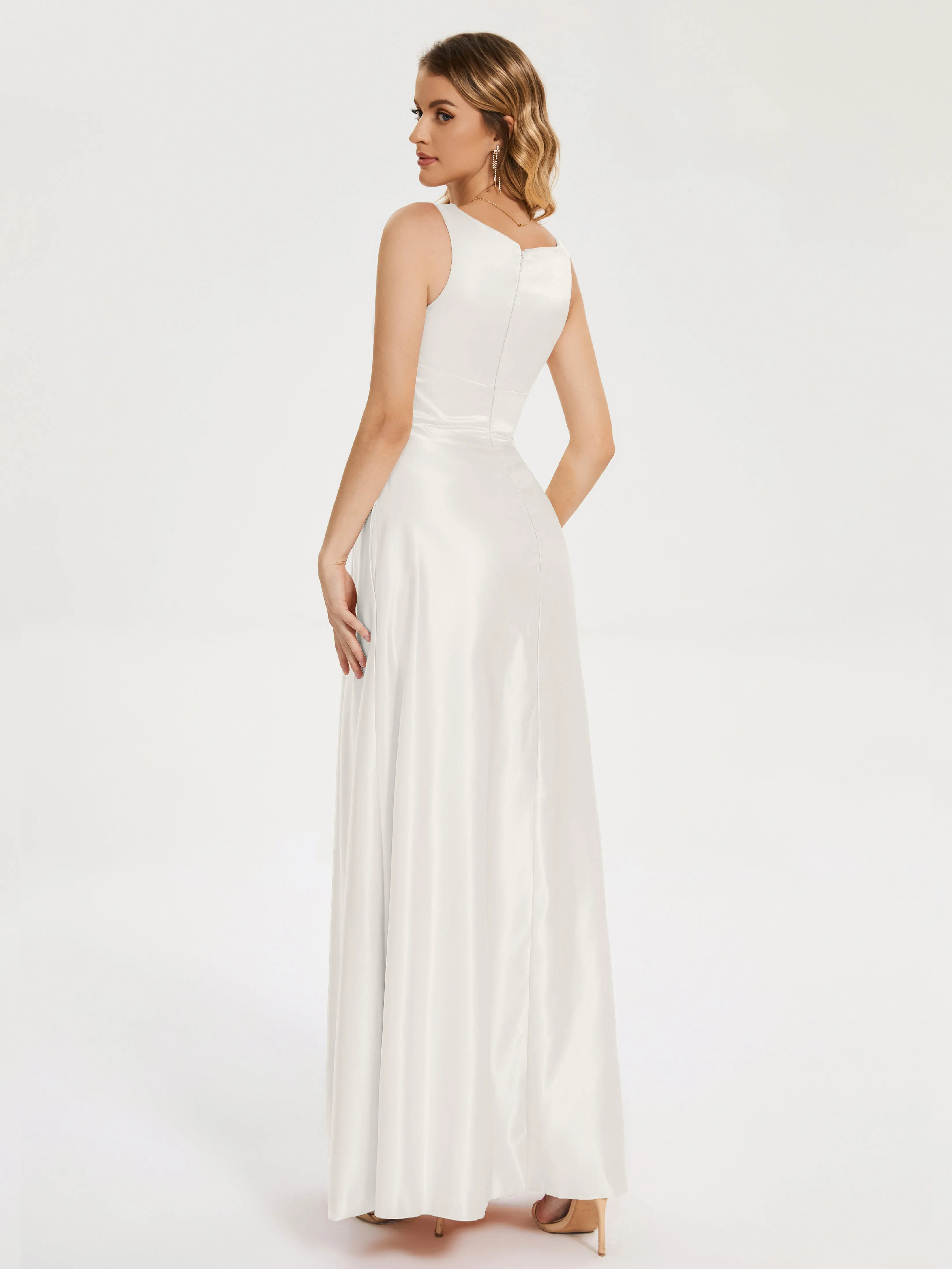 Modern A-line Satin Prom Dresses