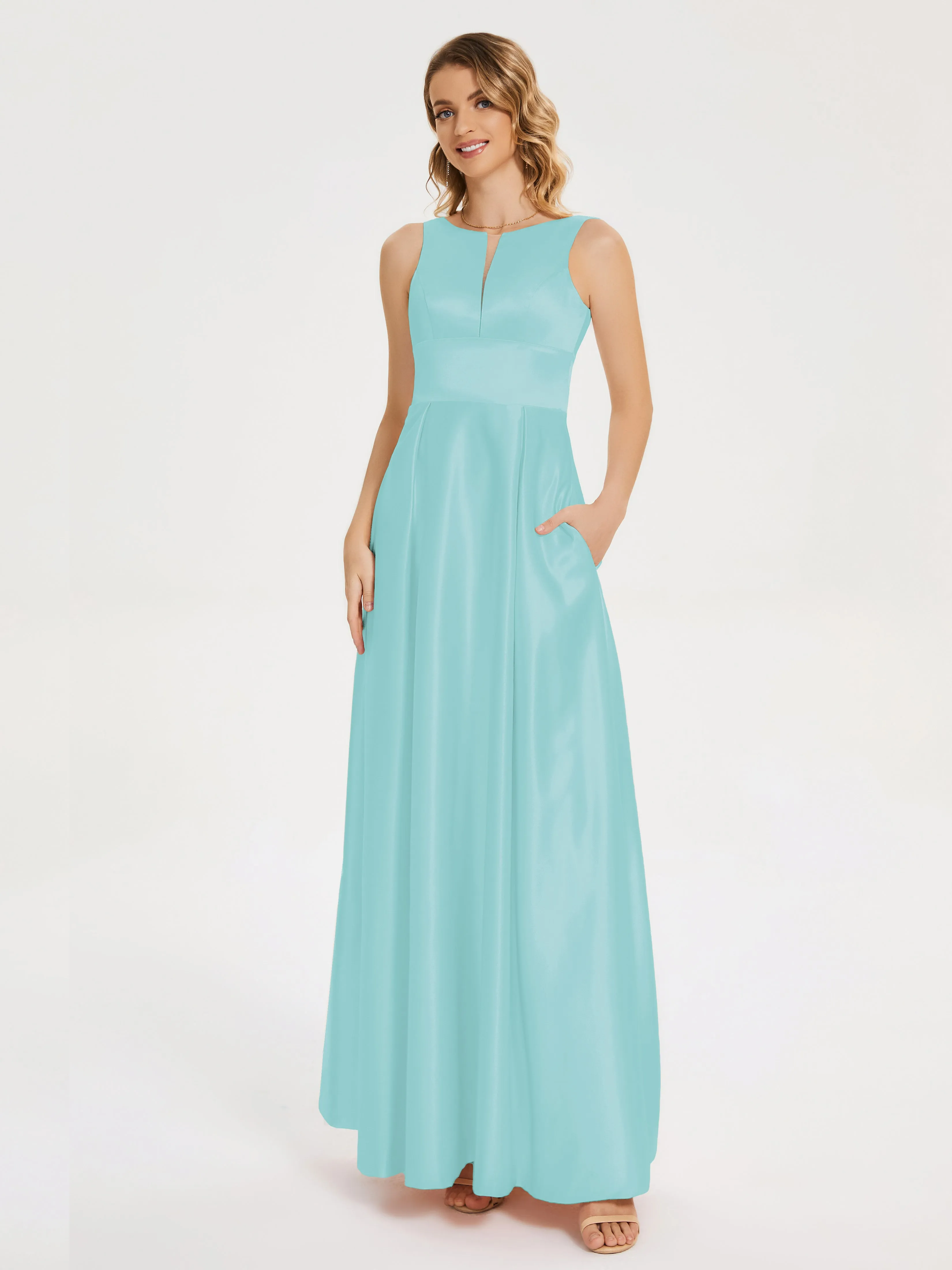 Modern A-line Satin Prom Dresses