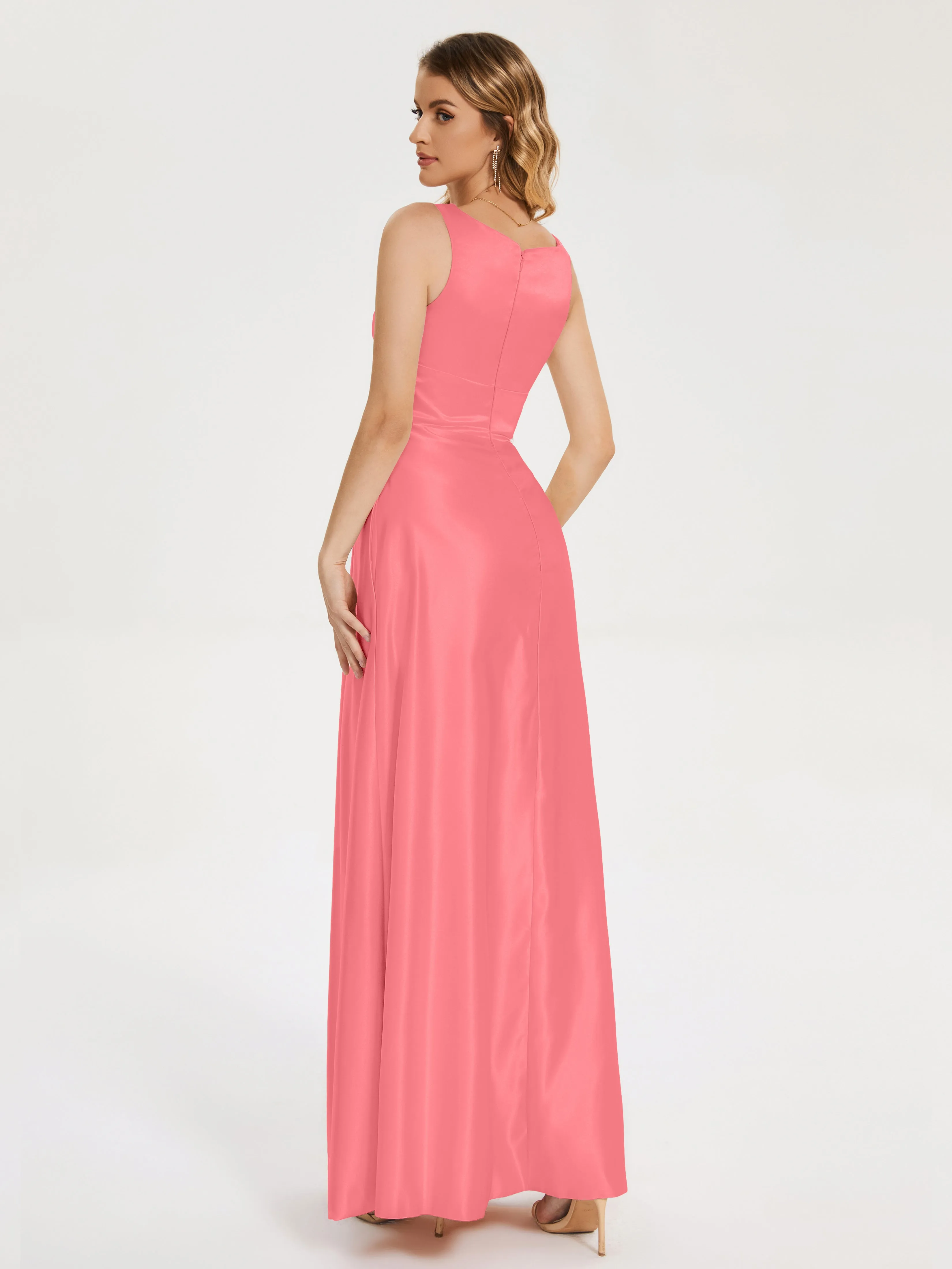 Modern A-line Satin Prom Dresses