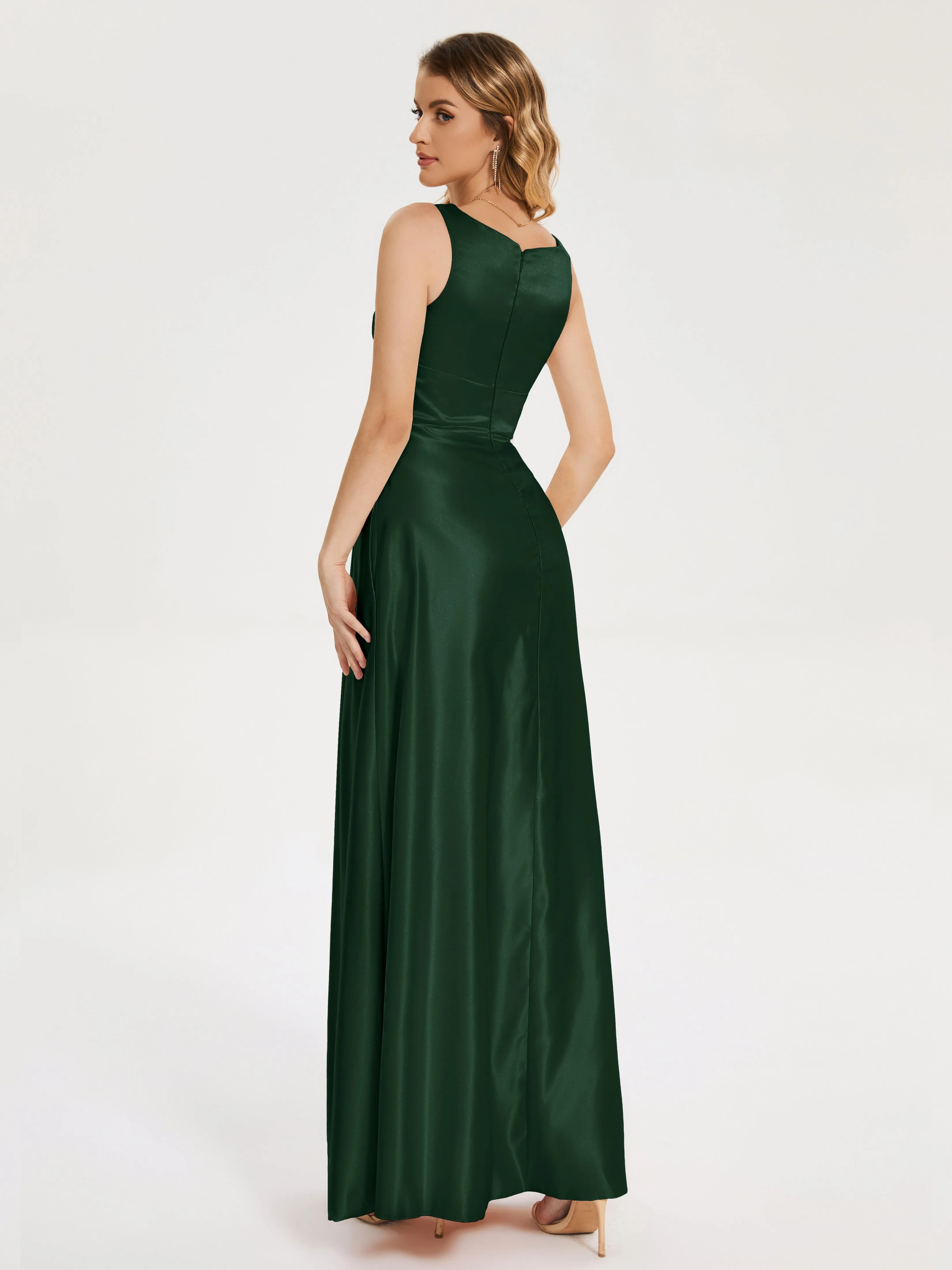 Modern A-line Satin Prom Dresses