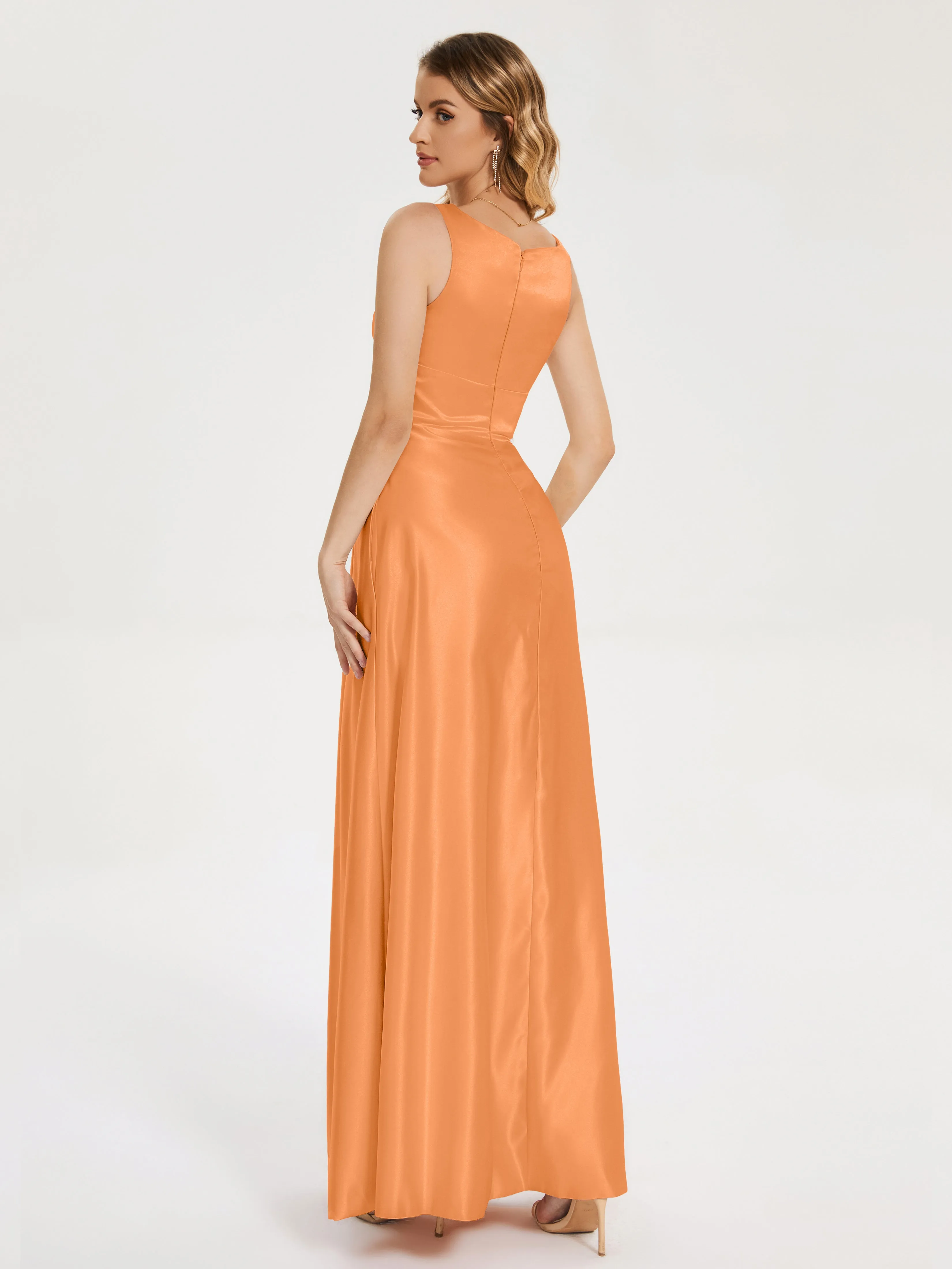 Modern A-line Satin Prom Dresses
