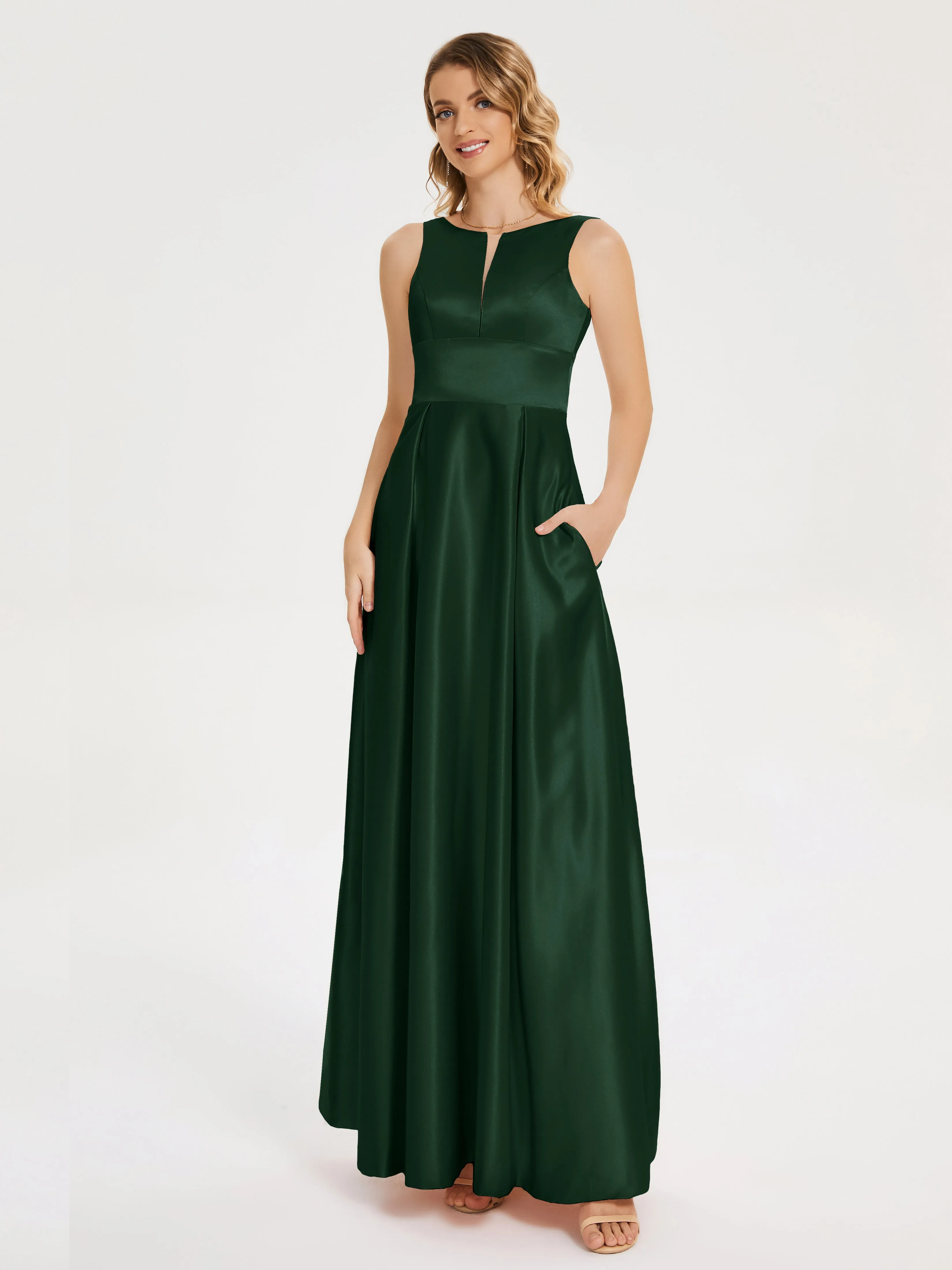 Modern A-line Satin Prom Dresses