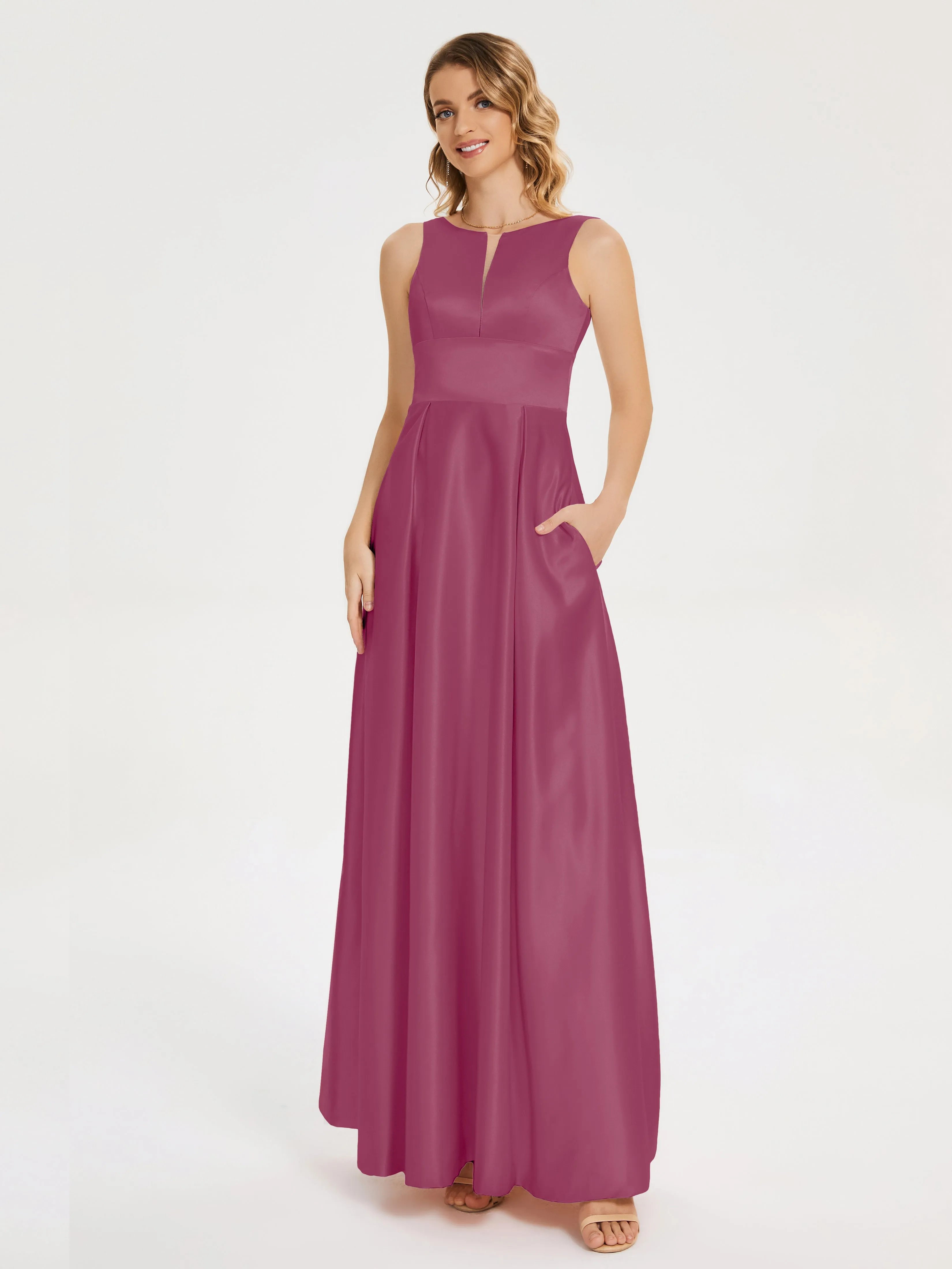 Modern A-line Satin Prom Dresses