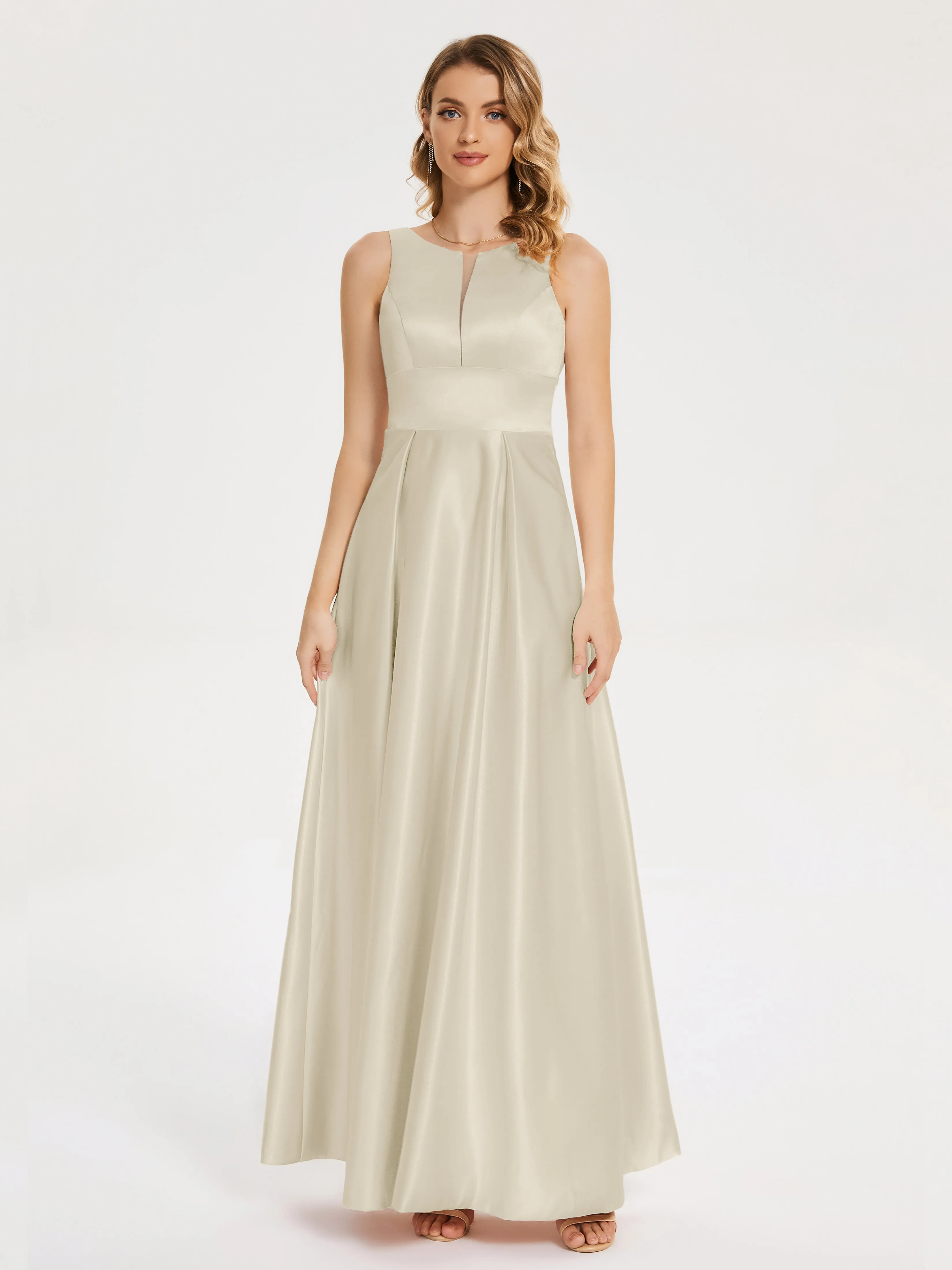 Modern A-line Satin Prom Dresses