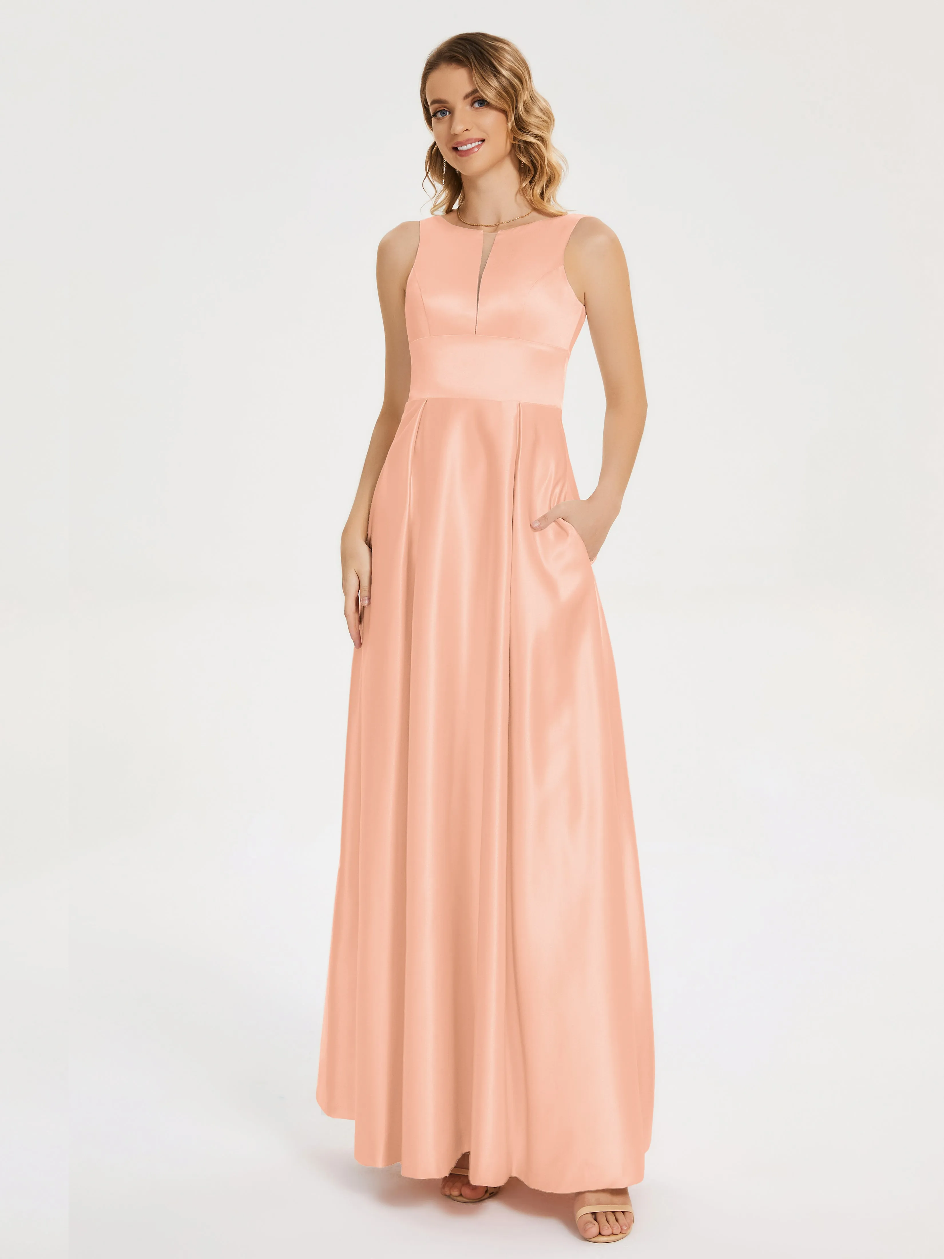 Modern A-line Satin Prom Dresses