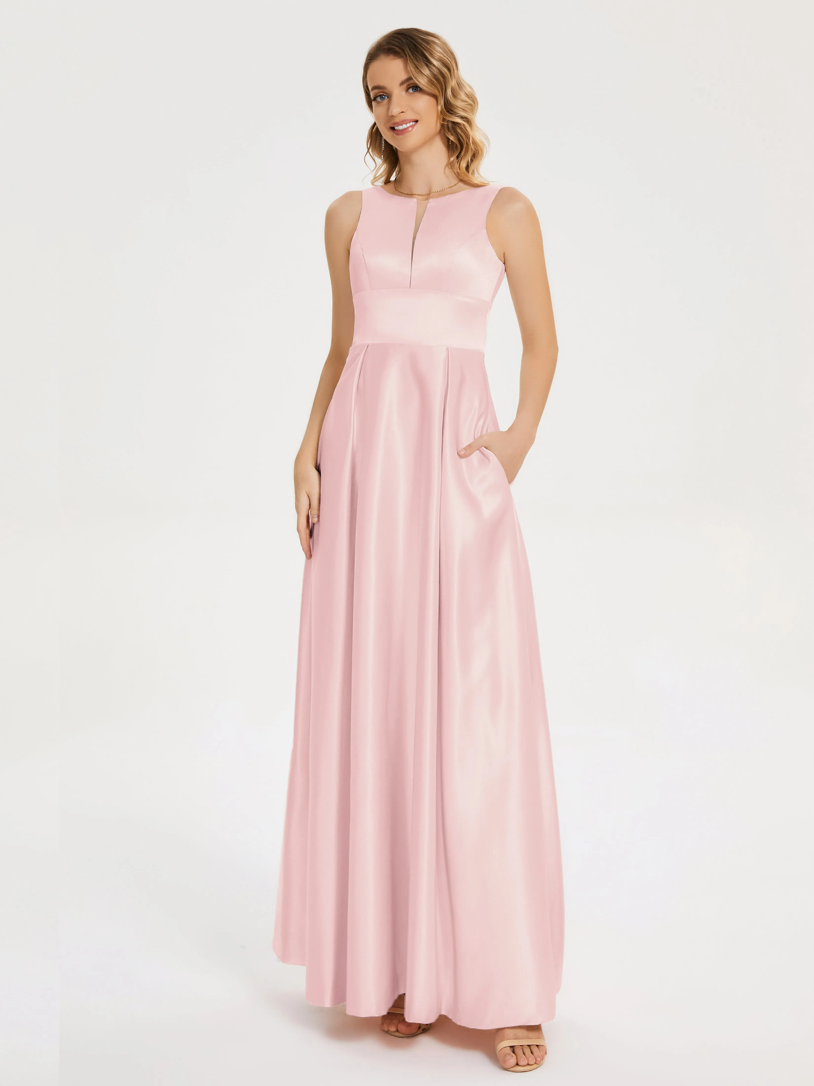 Modern A-line Satin Prom Dresses