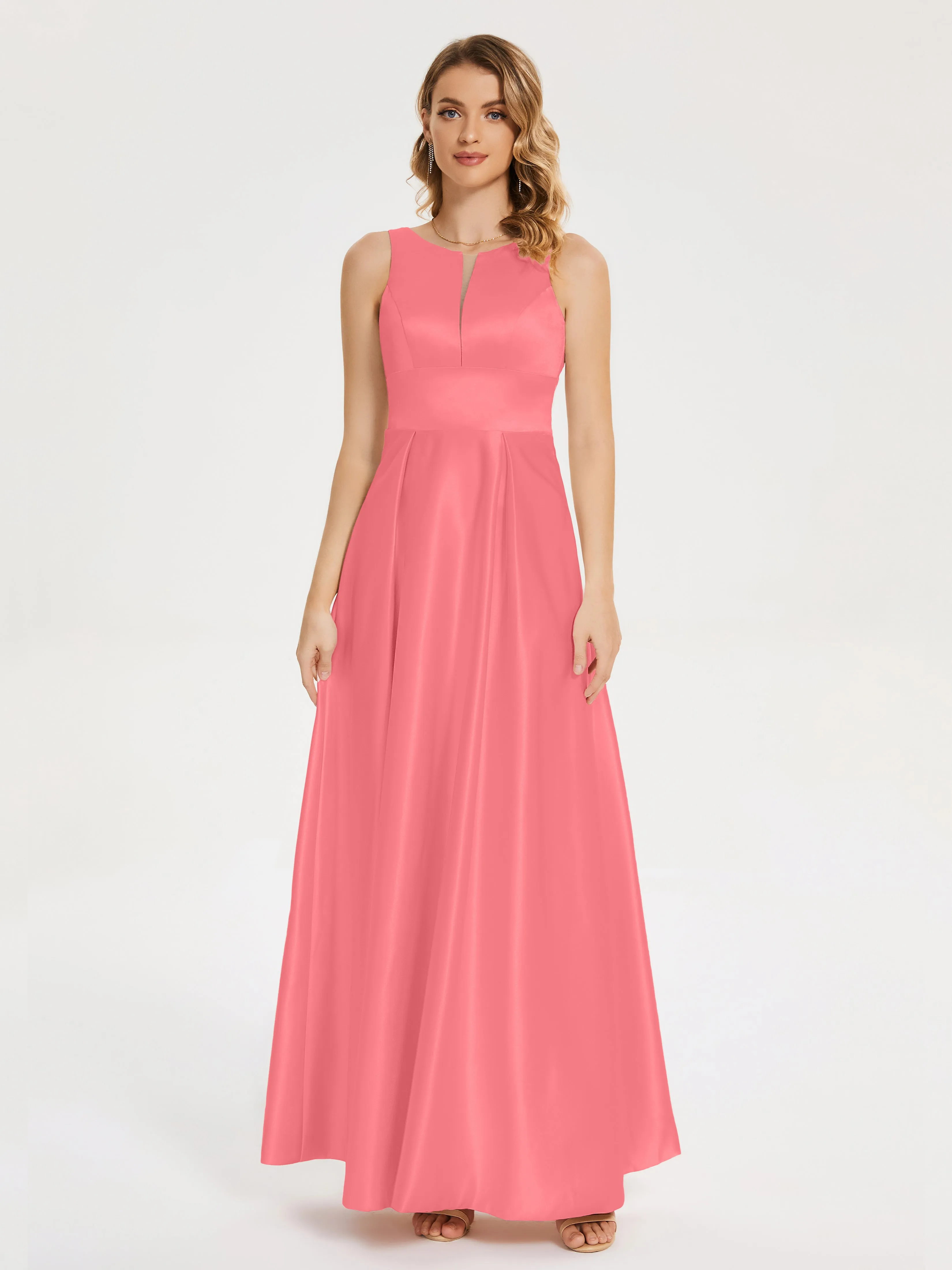 Modern A-line Satin Prom Dresses