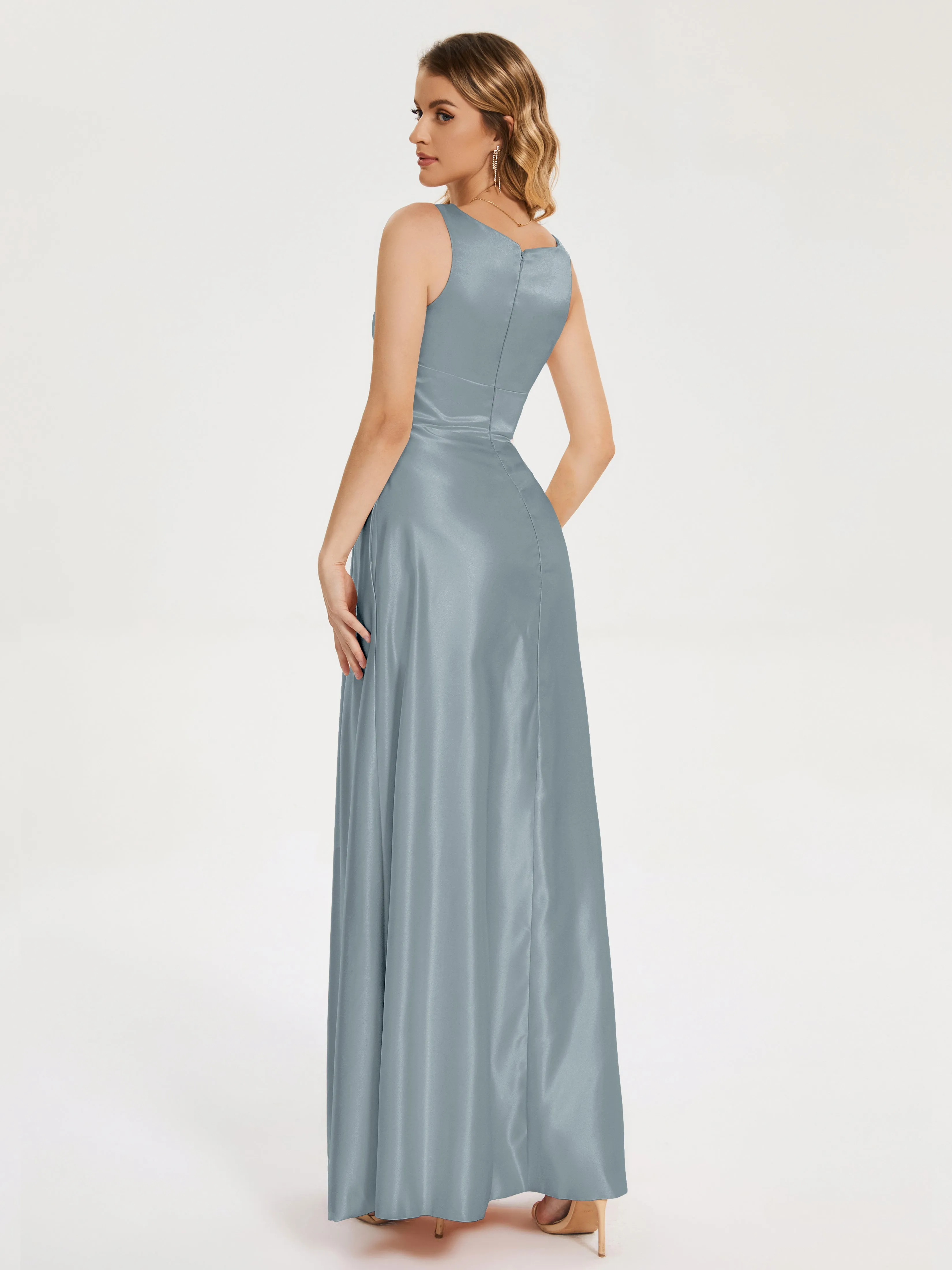 Modern A-line Satin Prom Dresses