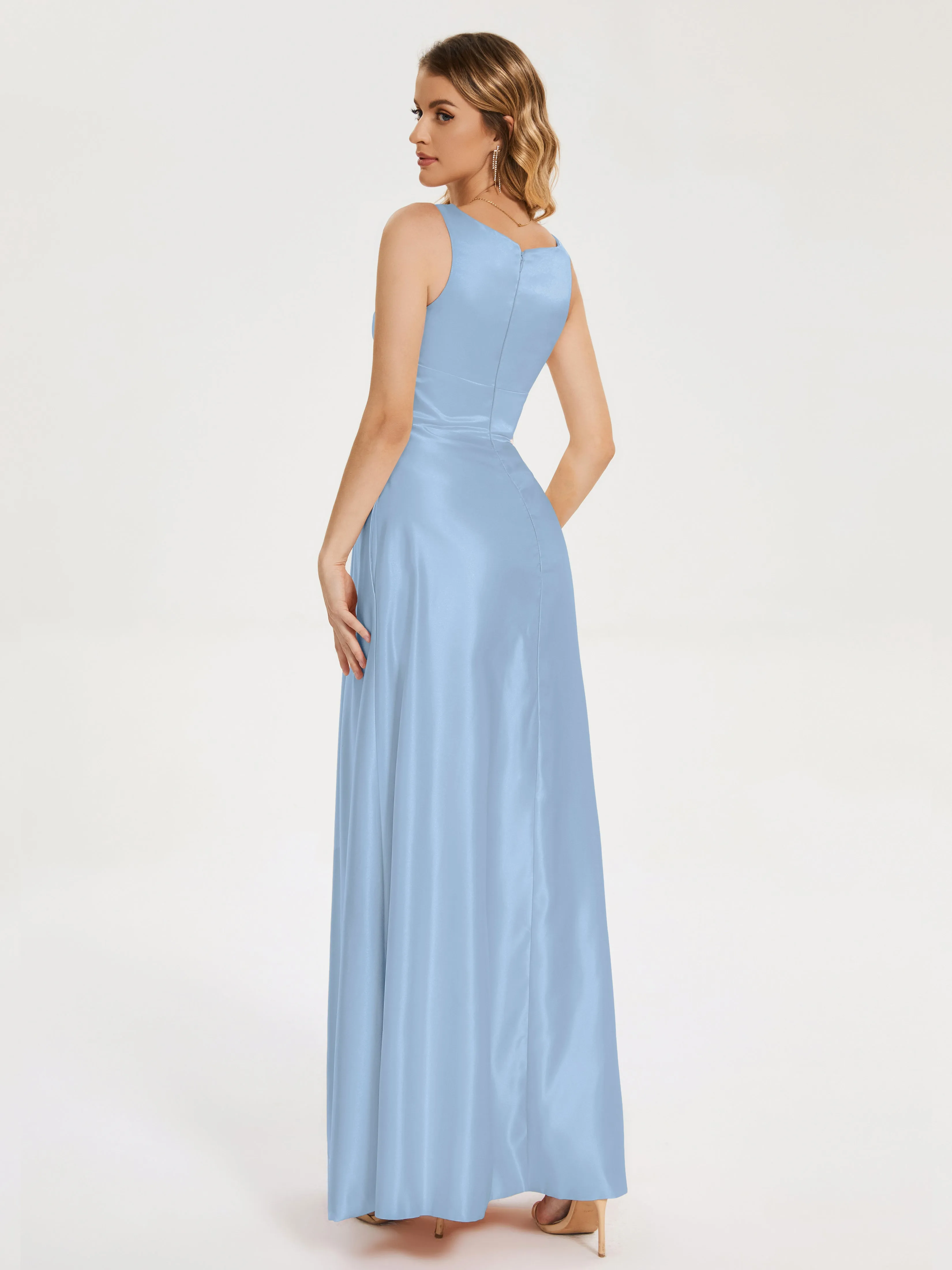 Modern A-line Satin Prom Dresses