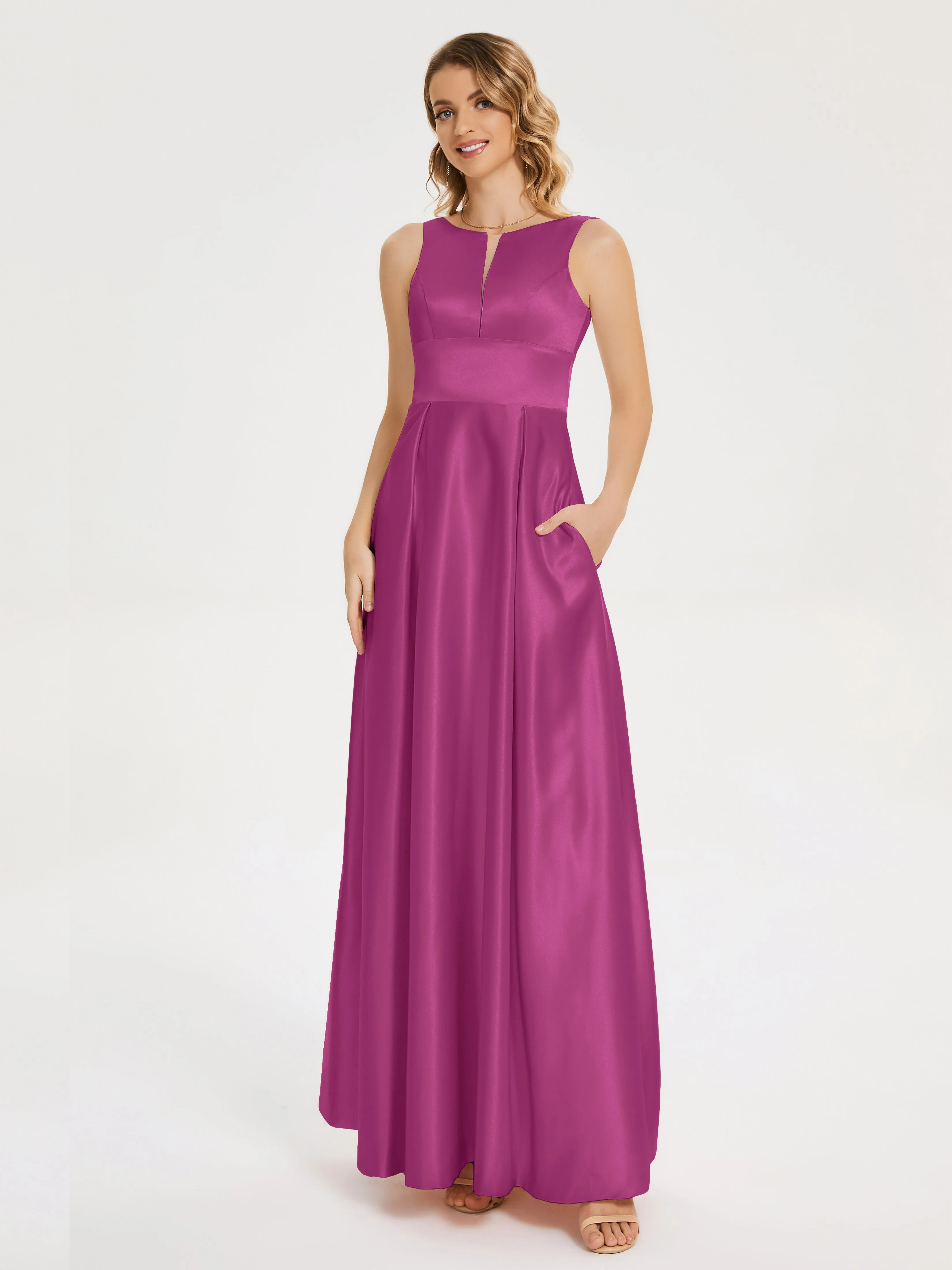 Modern A-line Satin Prom Dresses