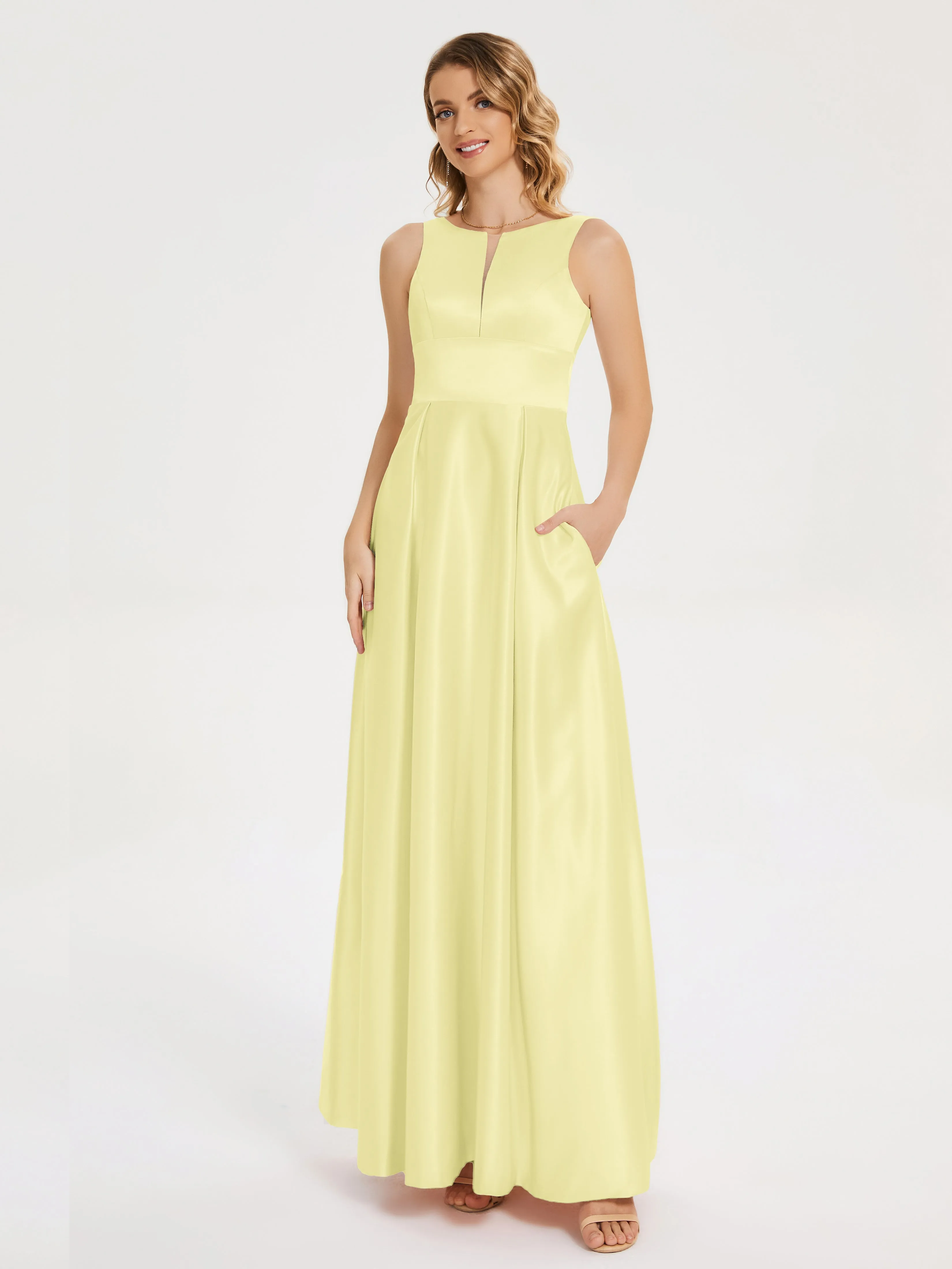 Modern A-line Satin Prom Dresses