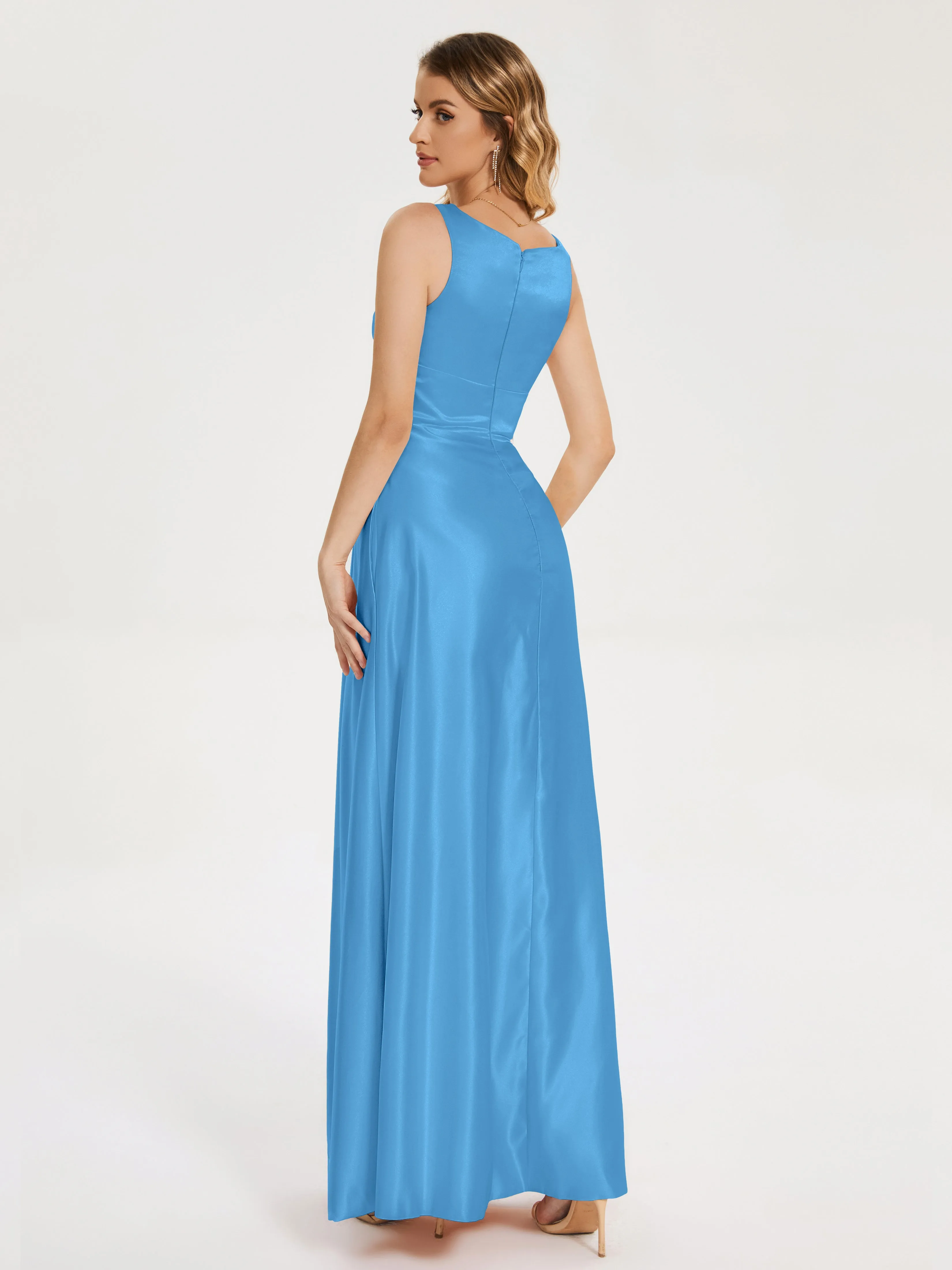 Modern A-line Satin Prom Dresses