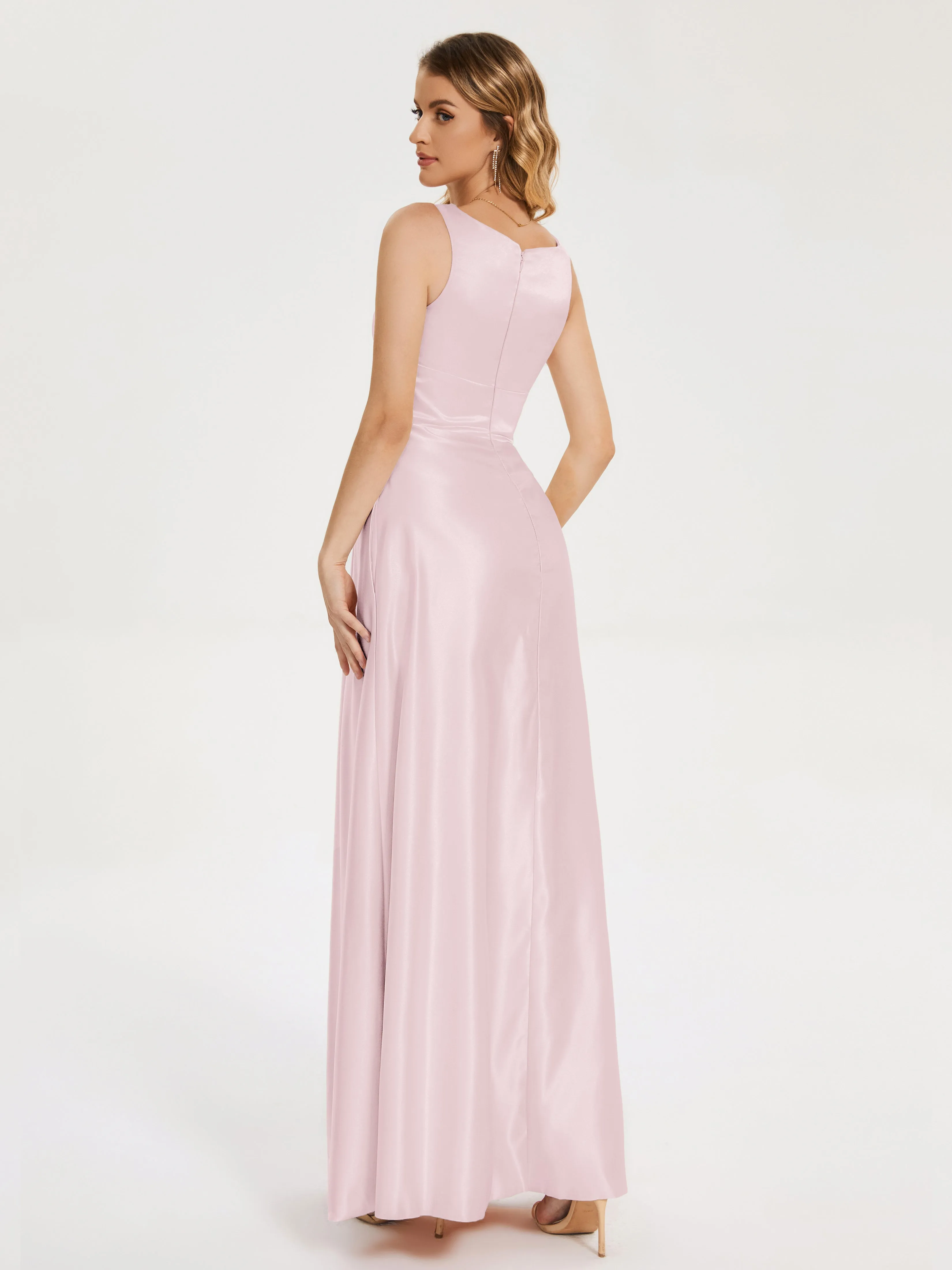 Modern A-line Satin Prom Dresses