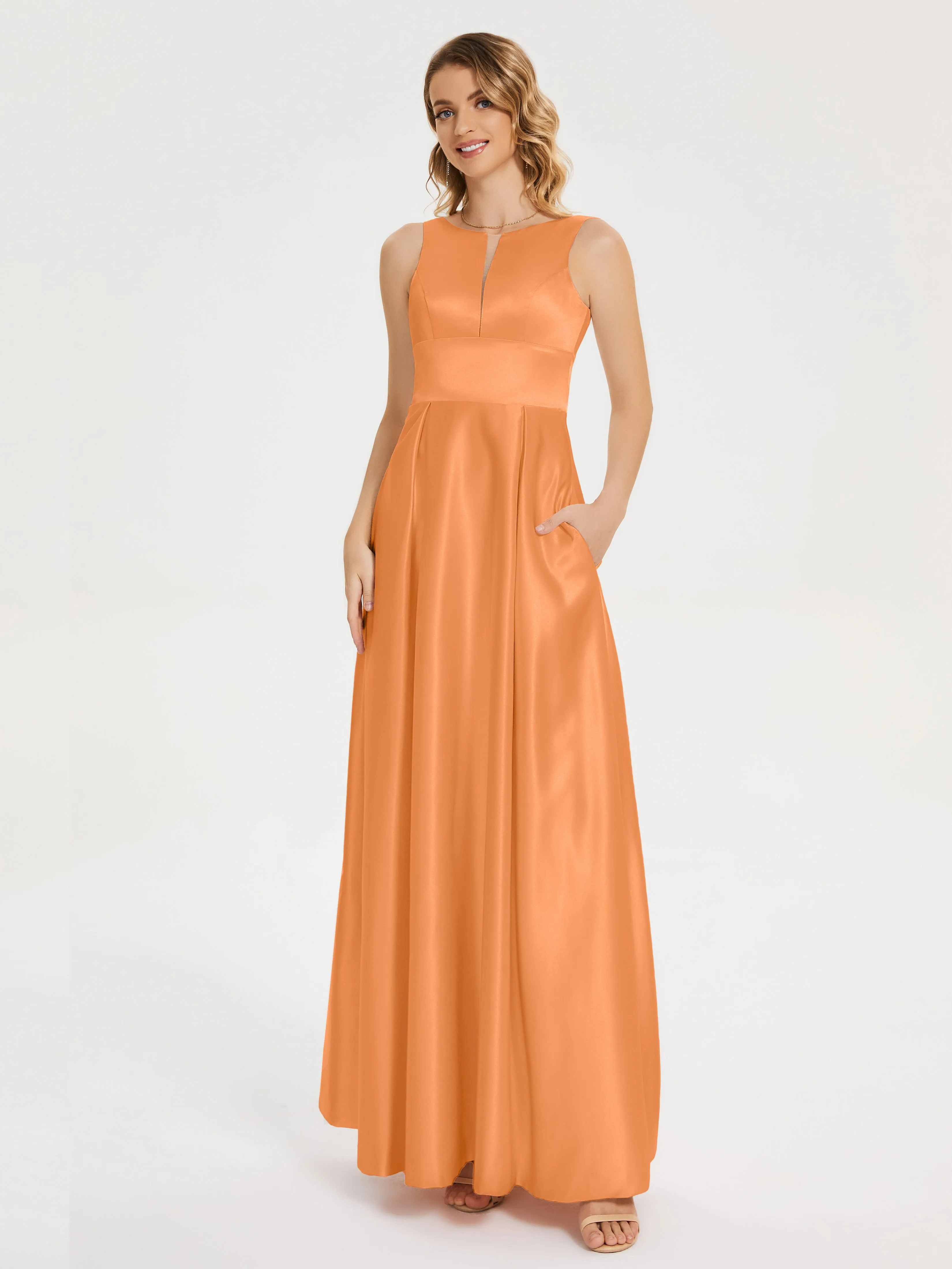 Modern A-line Satin Prom Dresses