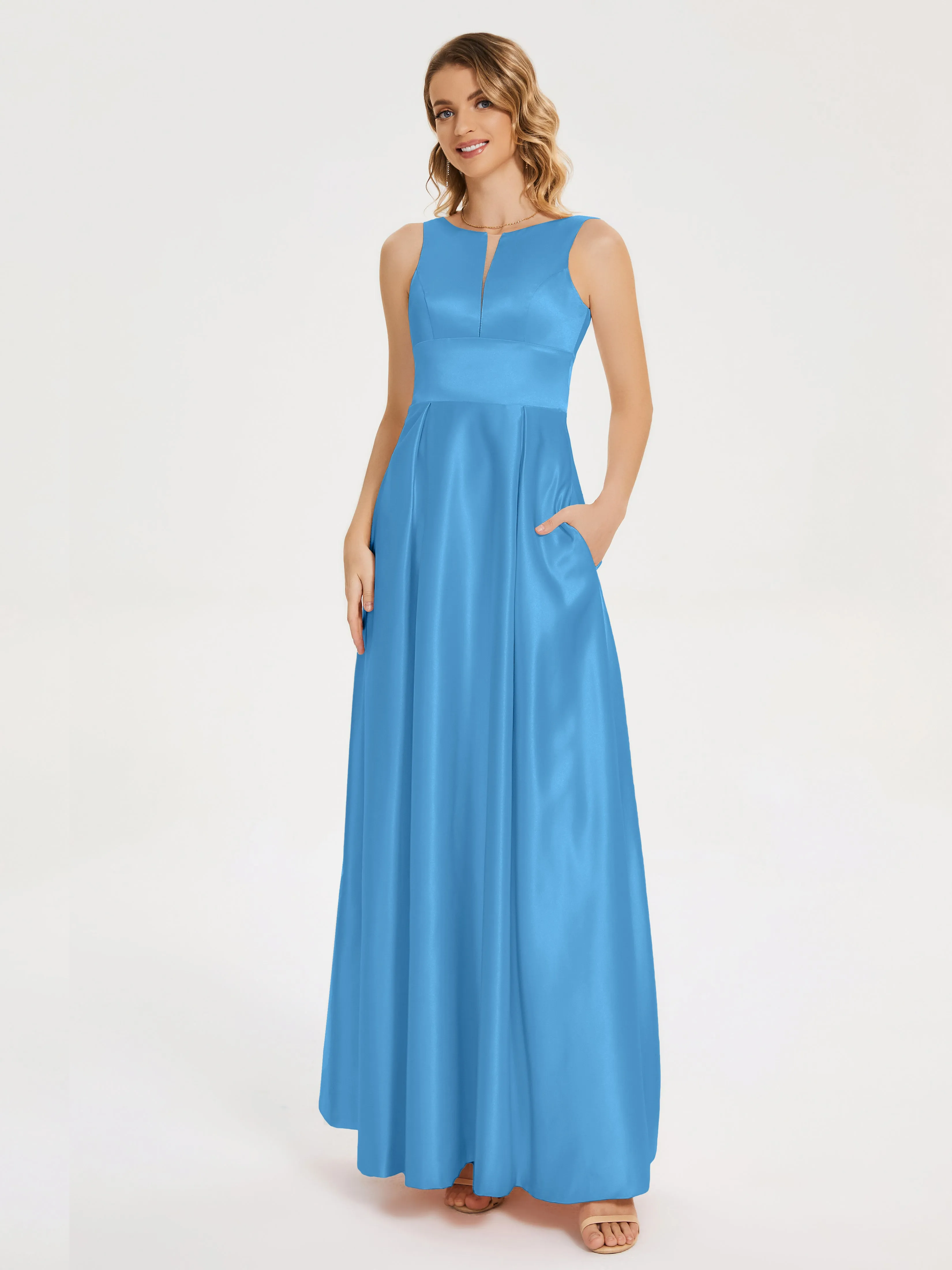 Modern A-line Satin Prom Dresses