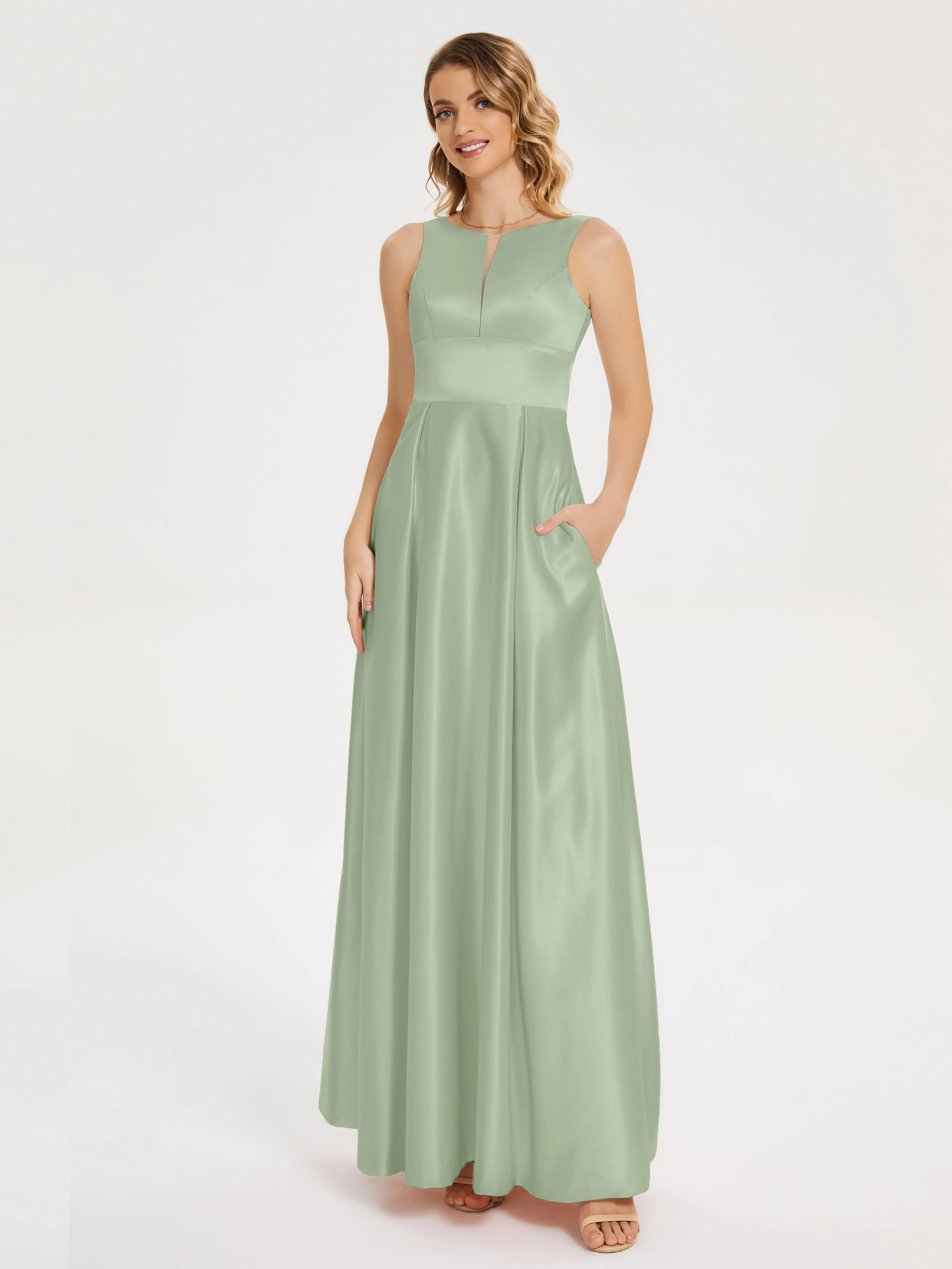 Modern A-line Satin Prom Dresses