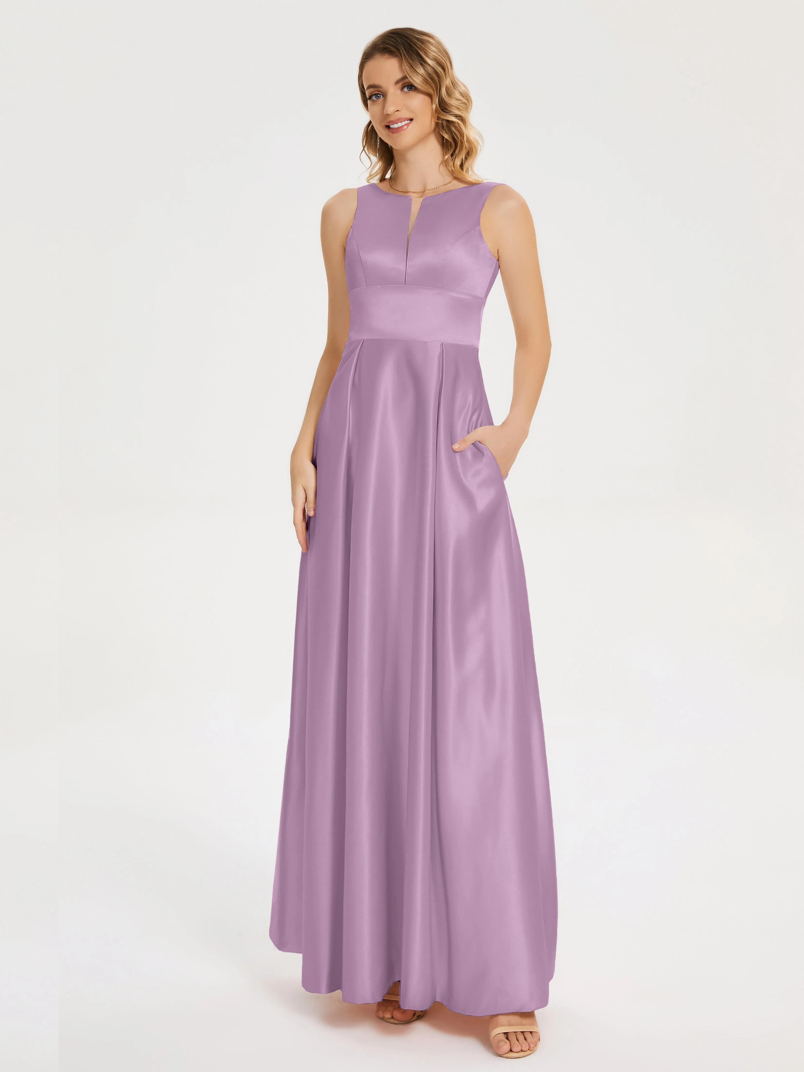 Modern A-line Satin Prom Dresses