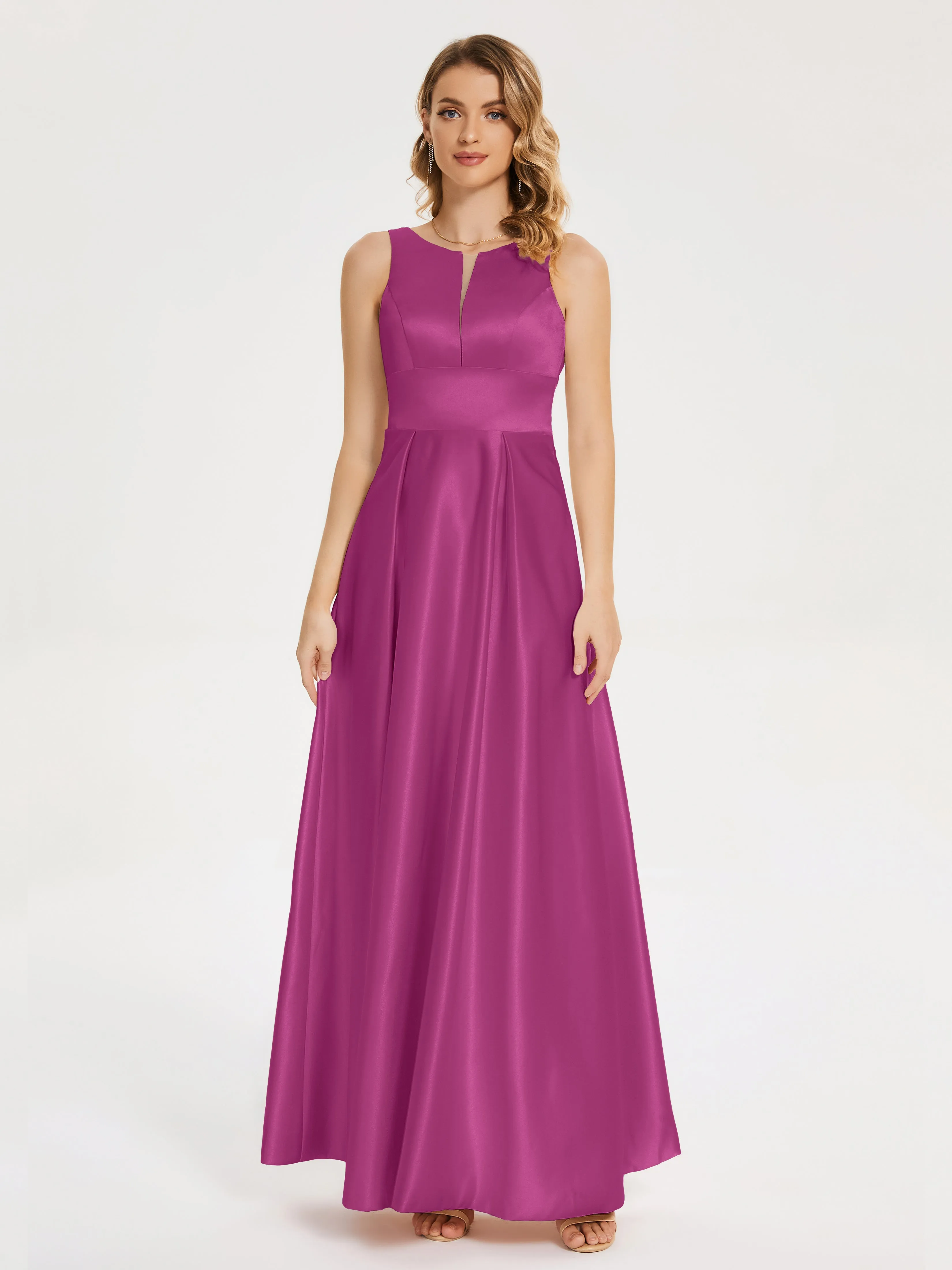 Modern A-line Satin Prom Dresses