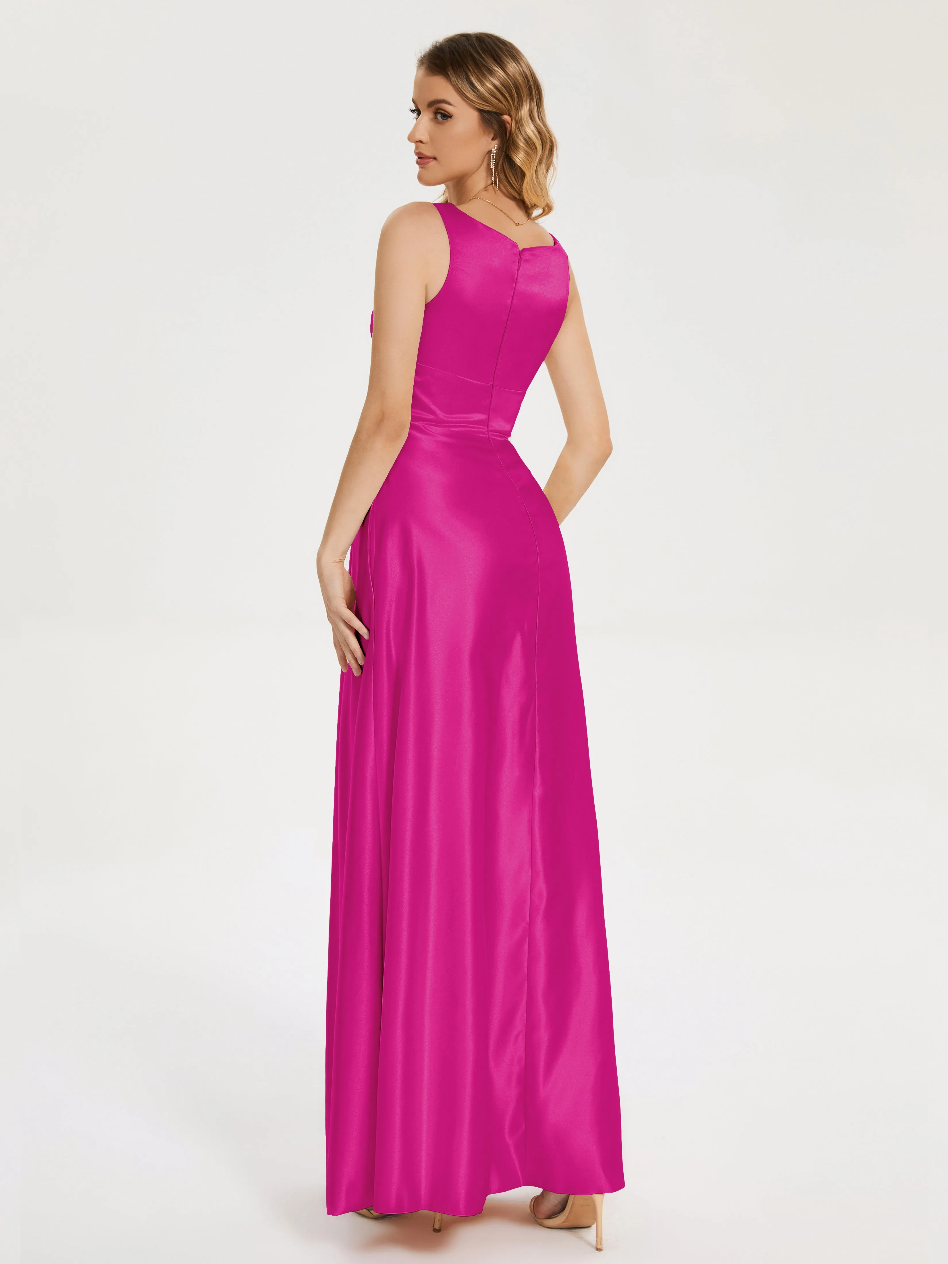 Modern A-line Satin Prom Dresses