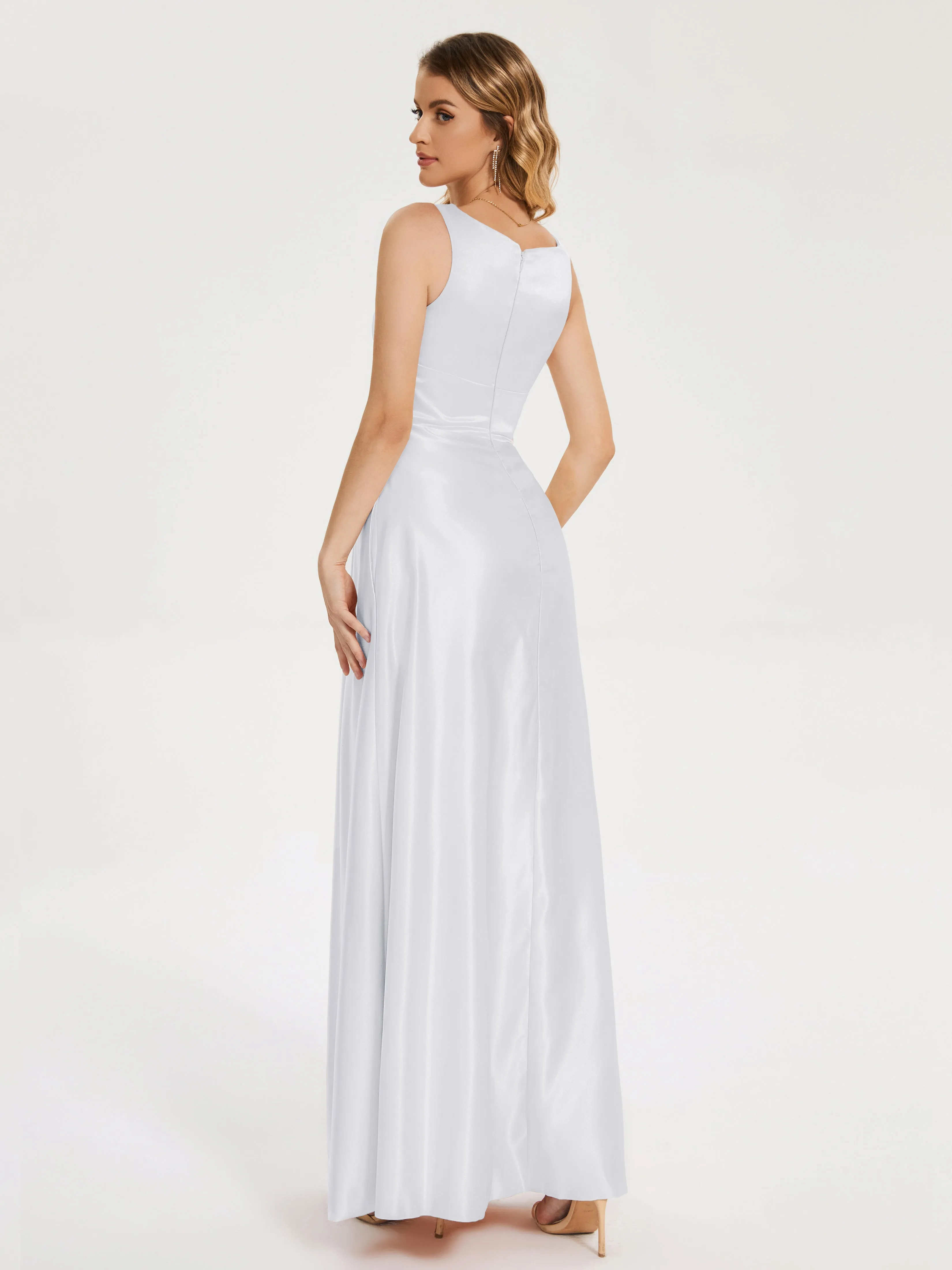 Modern A-line Satin Prom Dresses
