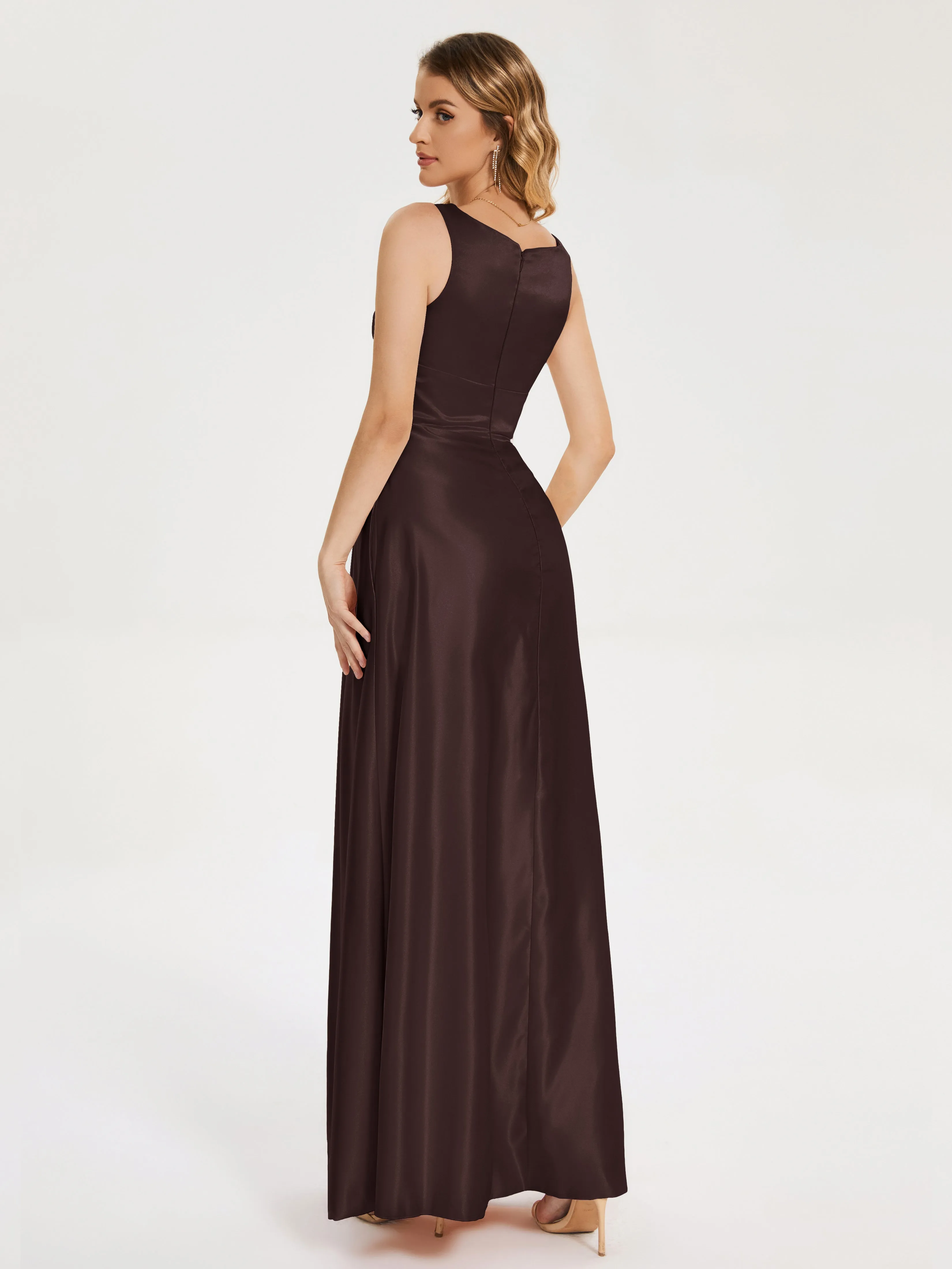 Modern A-line Satin Prom Dresses