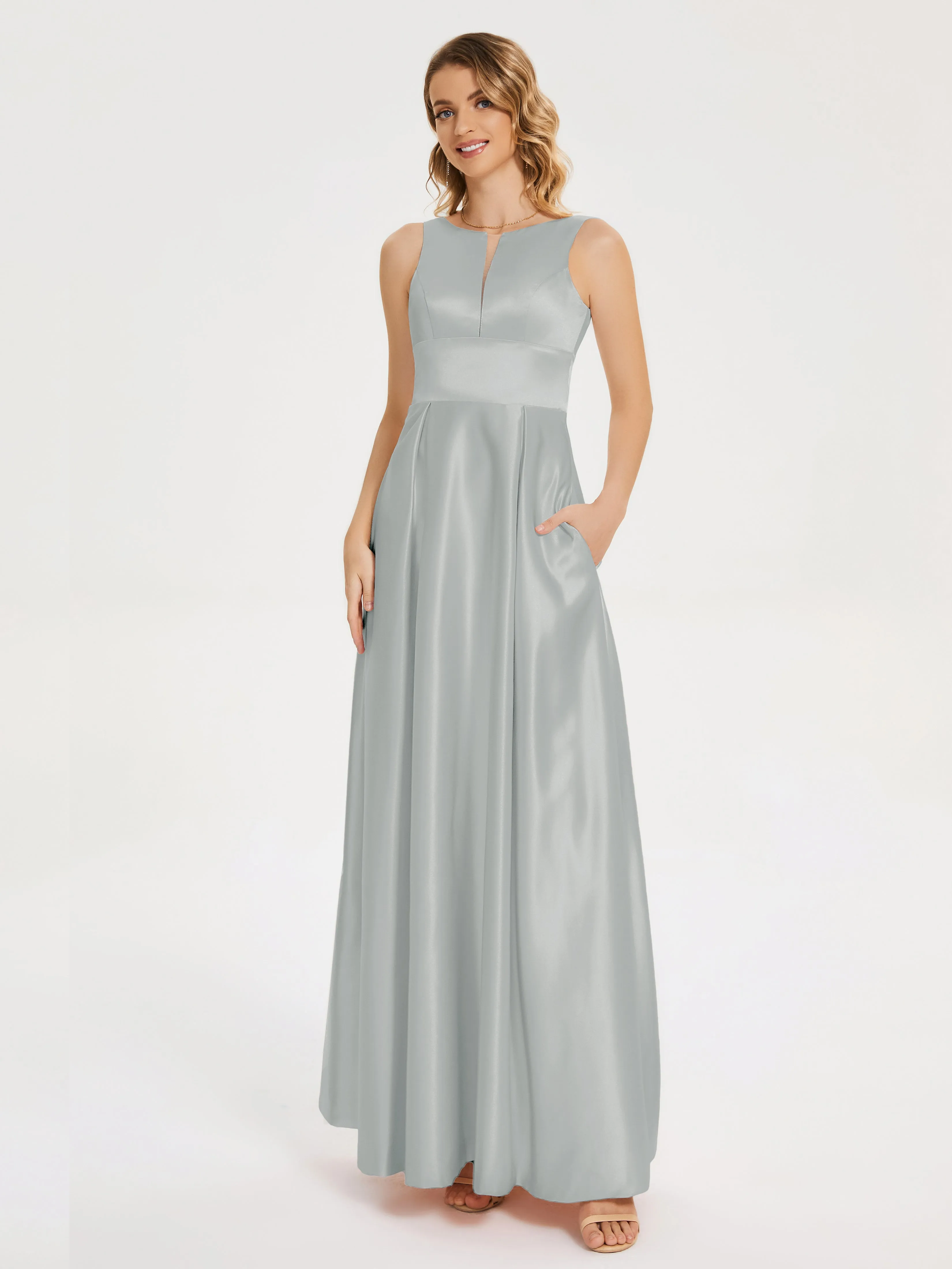 Modern A-line Satin Prom Dresses
