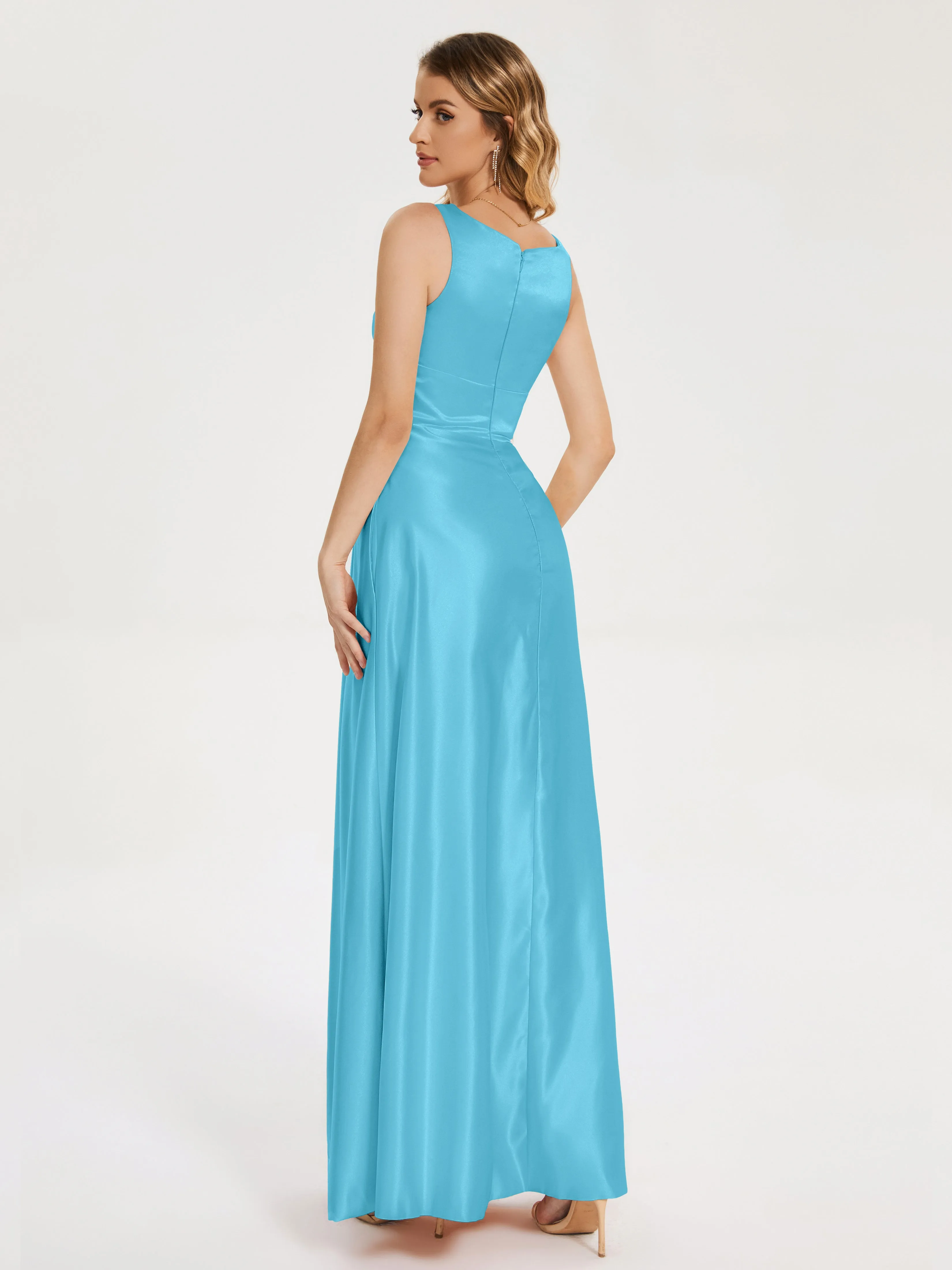 Modern A-line Satin Prom Dresses