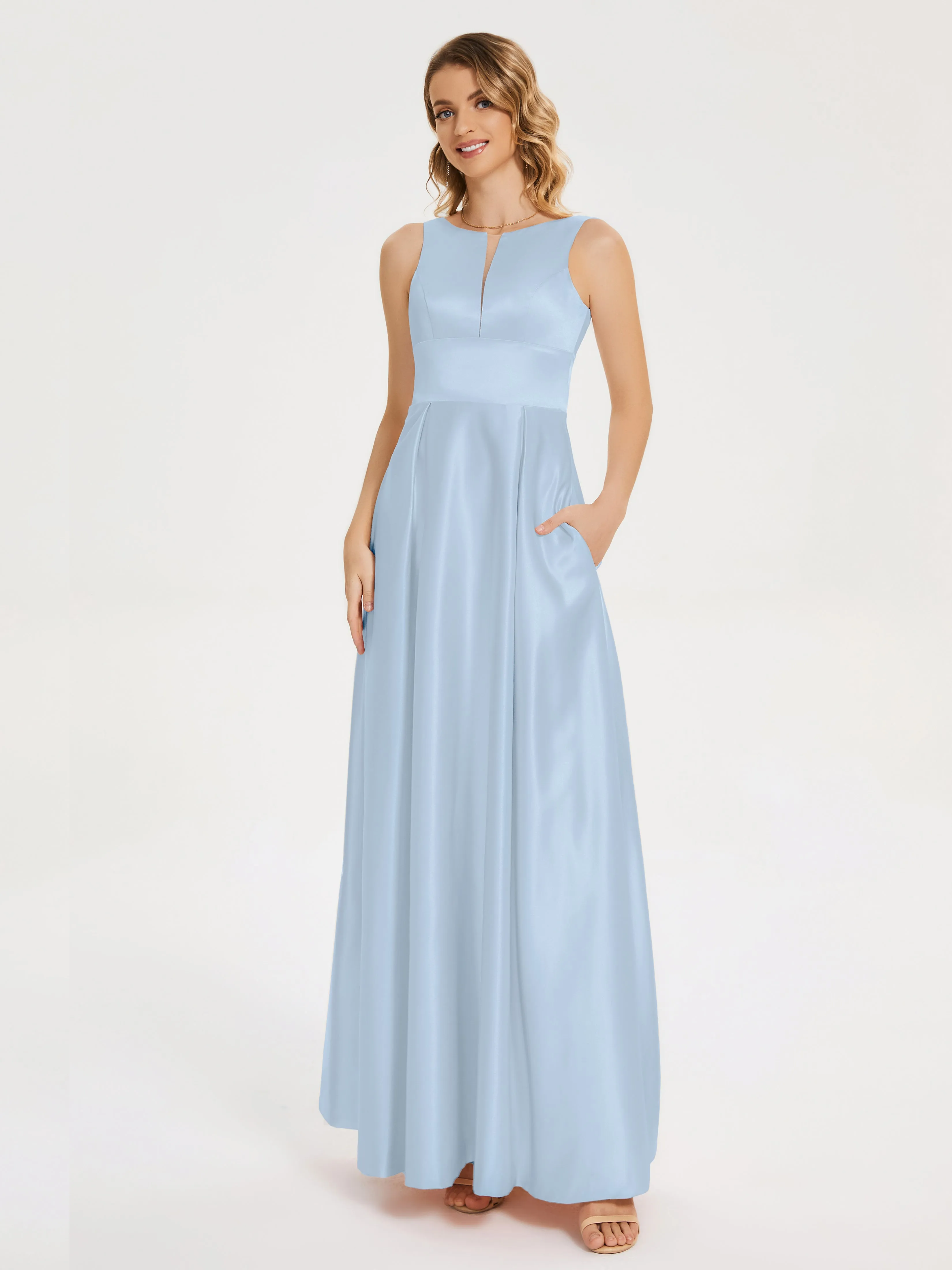Modern A-line Satin Prom Dresses