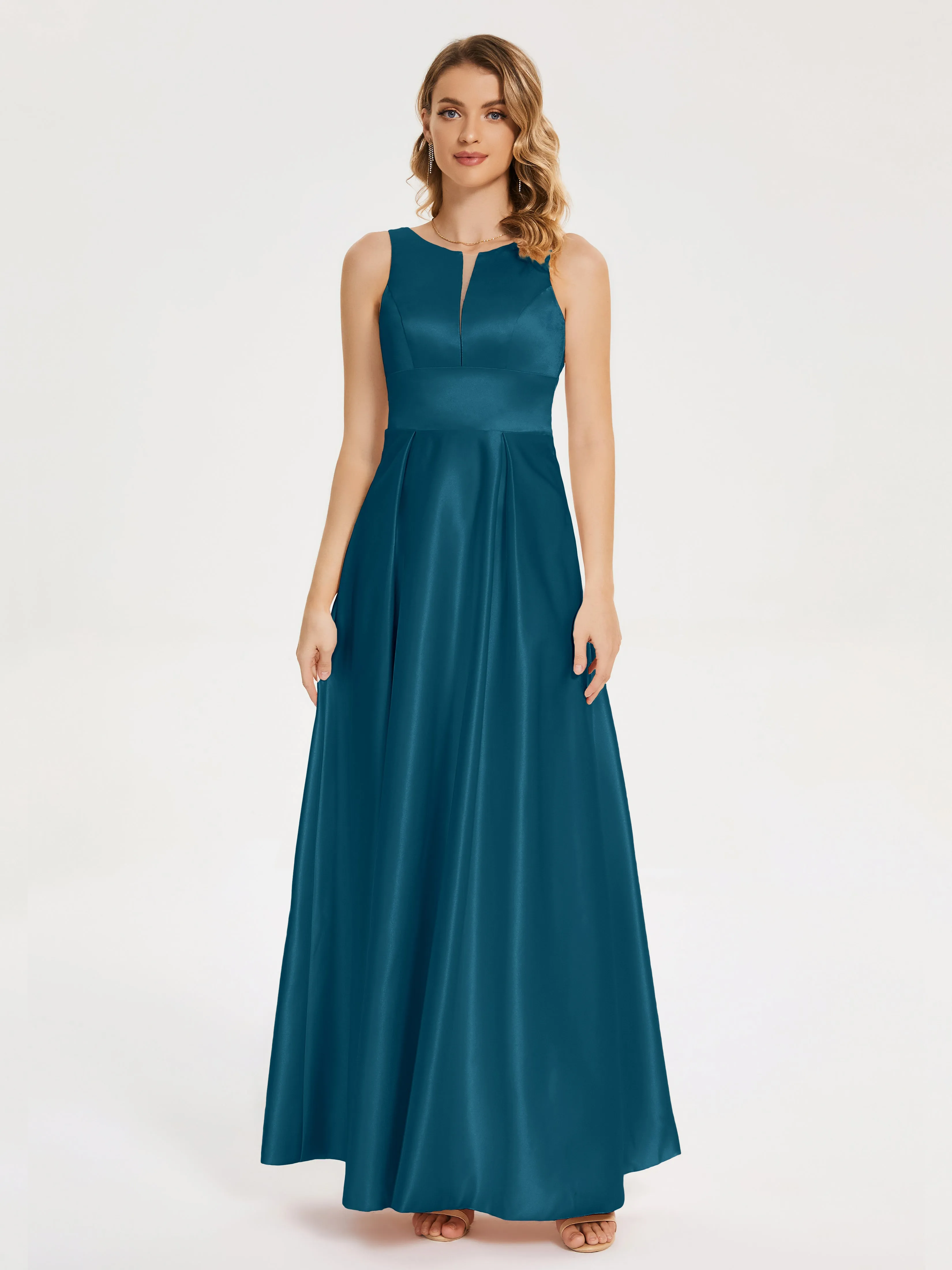 Modern A-line Satin Prom Dresses