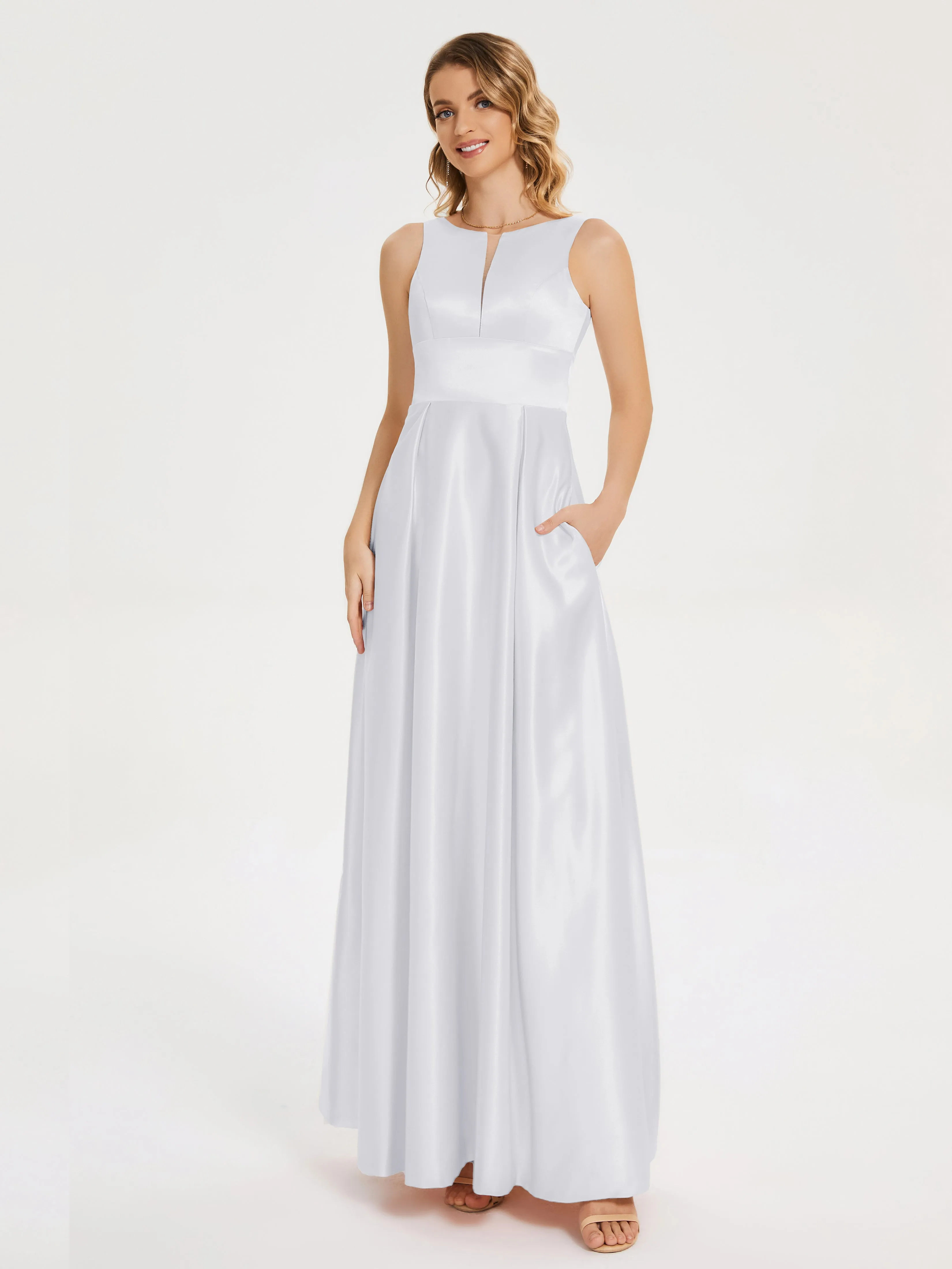 Modern A-line Satin Prom Dresses